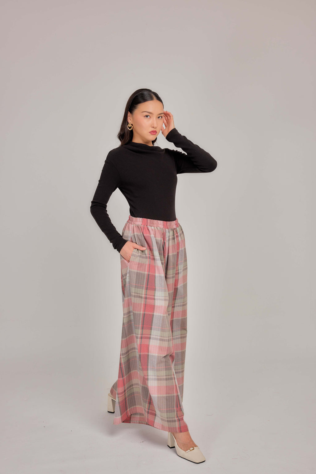 04 - Rosy Oat -  Wide High Waist Pants