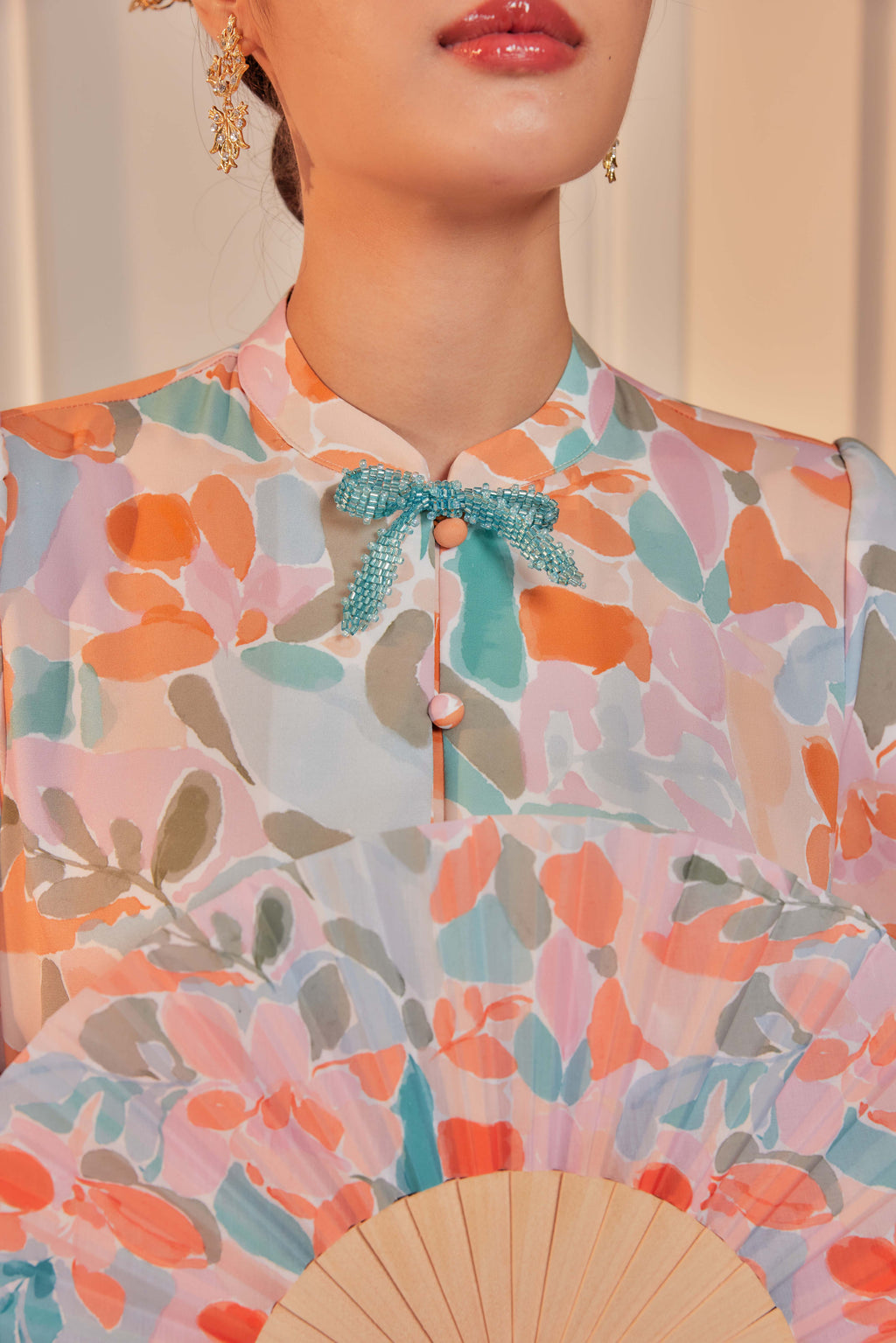 23 - Tanjung Puspita - Kebarung Sulam Goyang Set With Matching Fan & Selendang