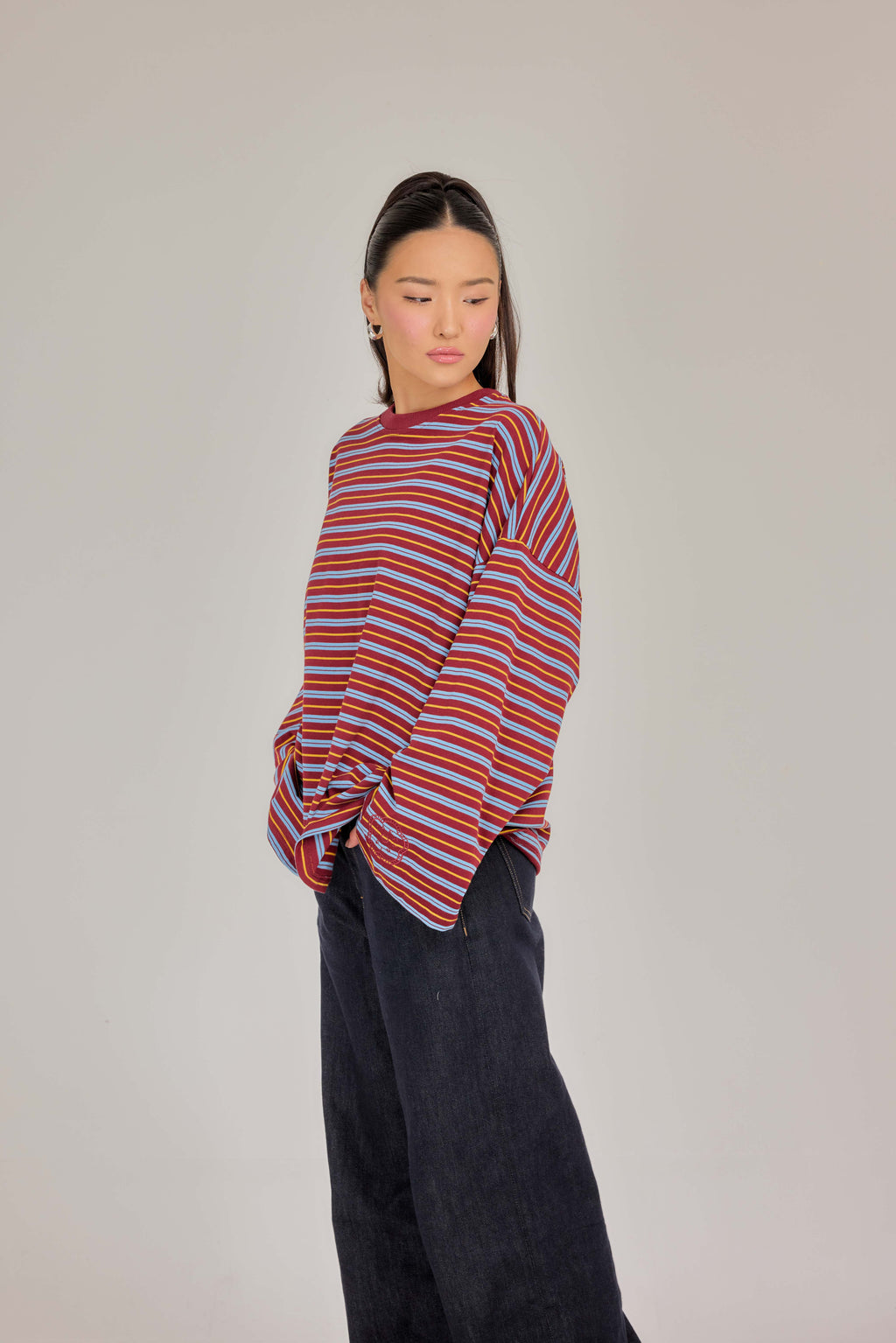 THE CAF-TEE IN RED VELVET STRIPE