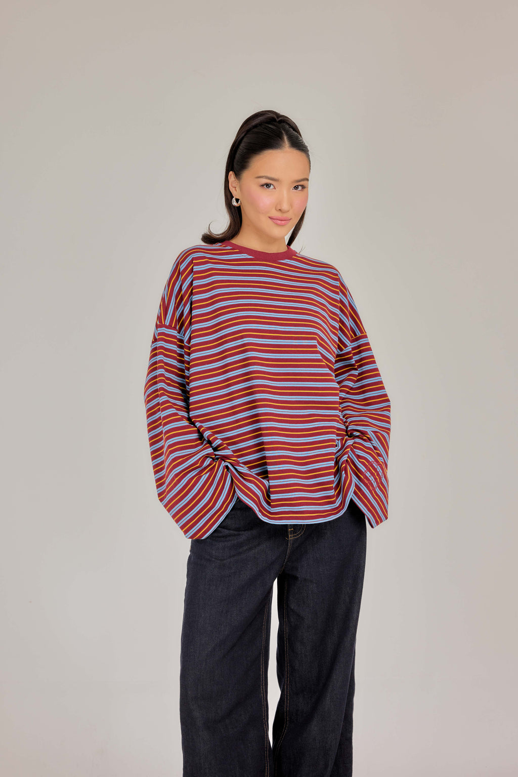 THE CAF-TEE IN RED VELVET STRIPE
