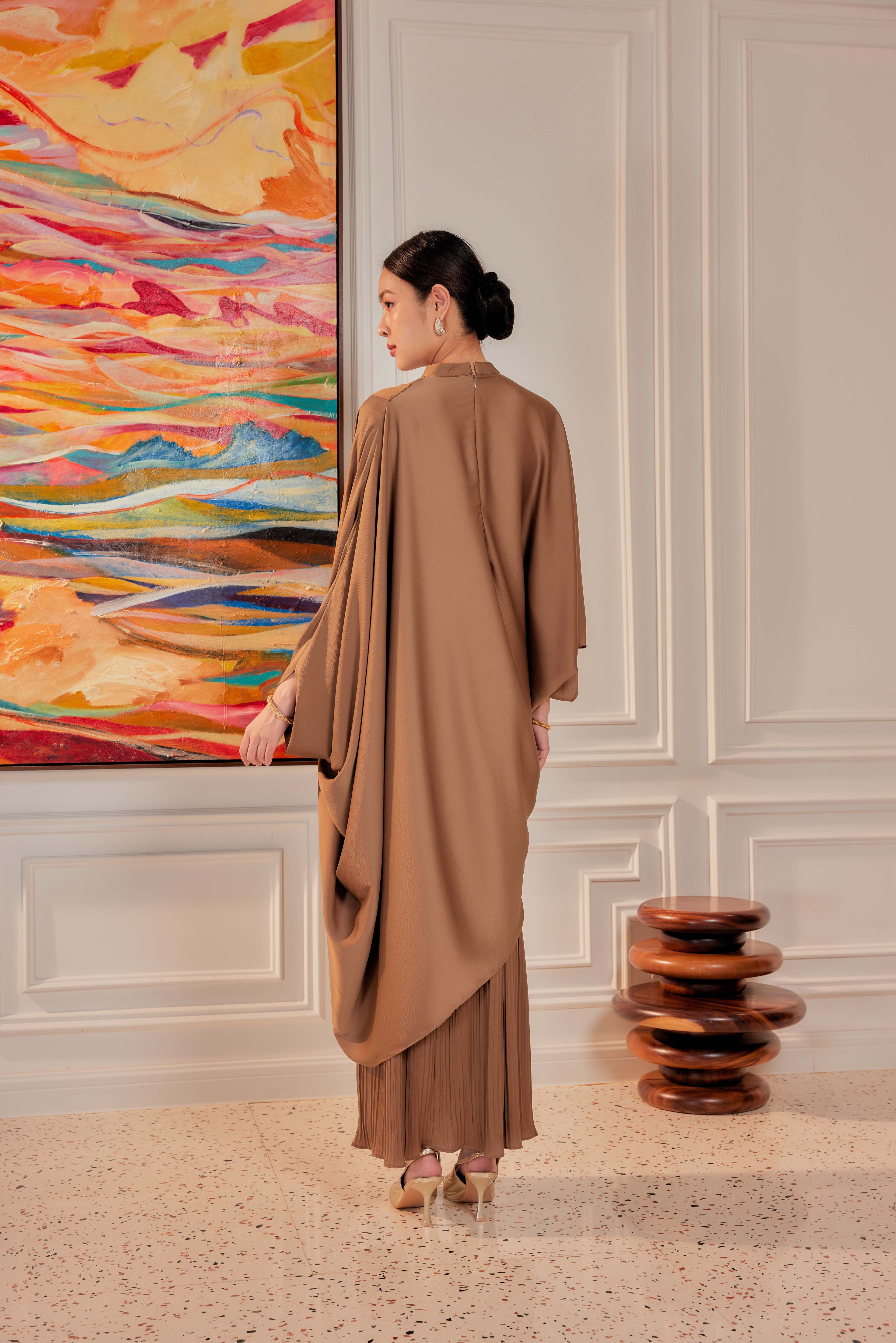 Chanela Full Sleeve Kurung with Pleated Skirt Set