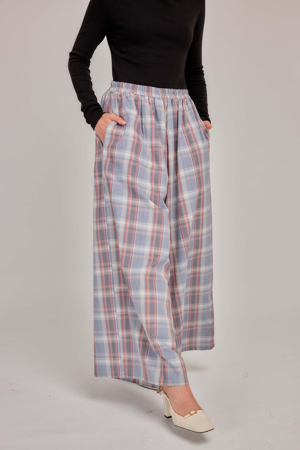 02 -  Ash Blue Rose - Wide High Waist Pants