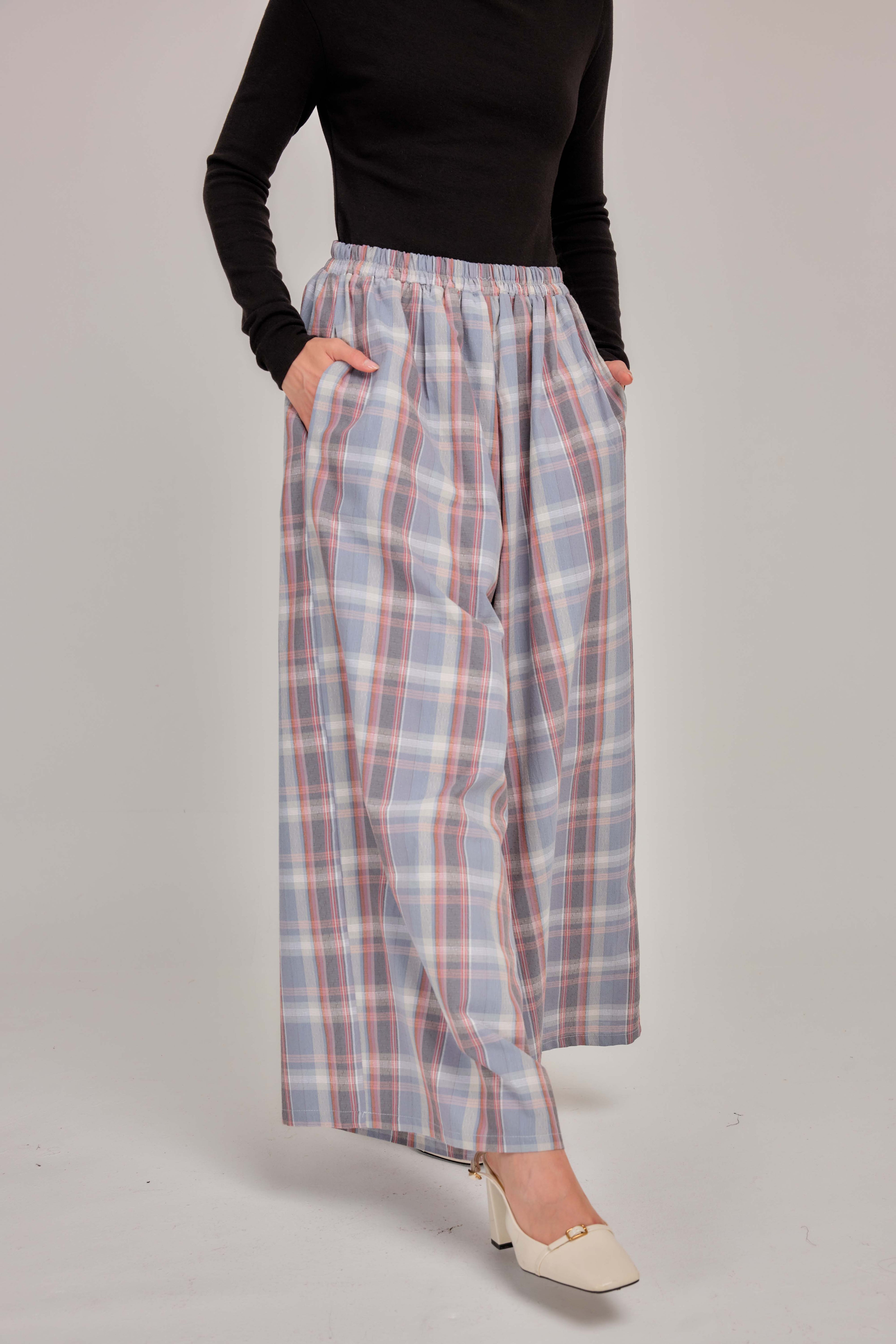 02 -  Ash Blue Rose - Wide High Waist Pants