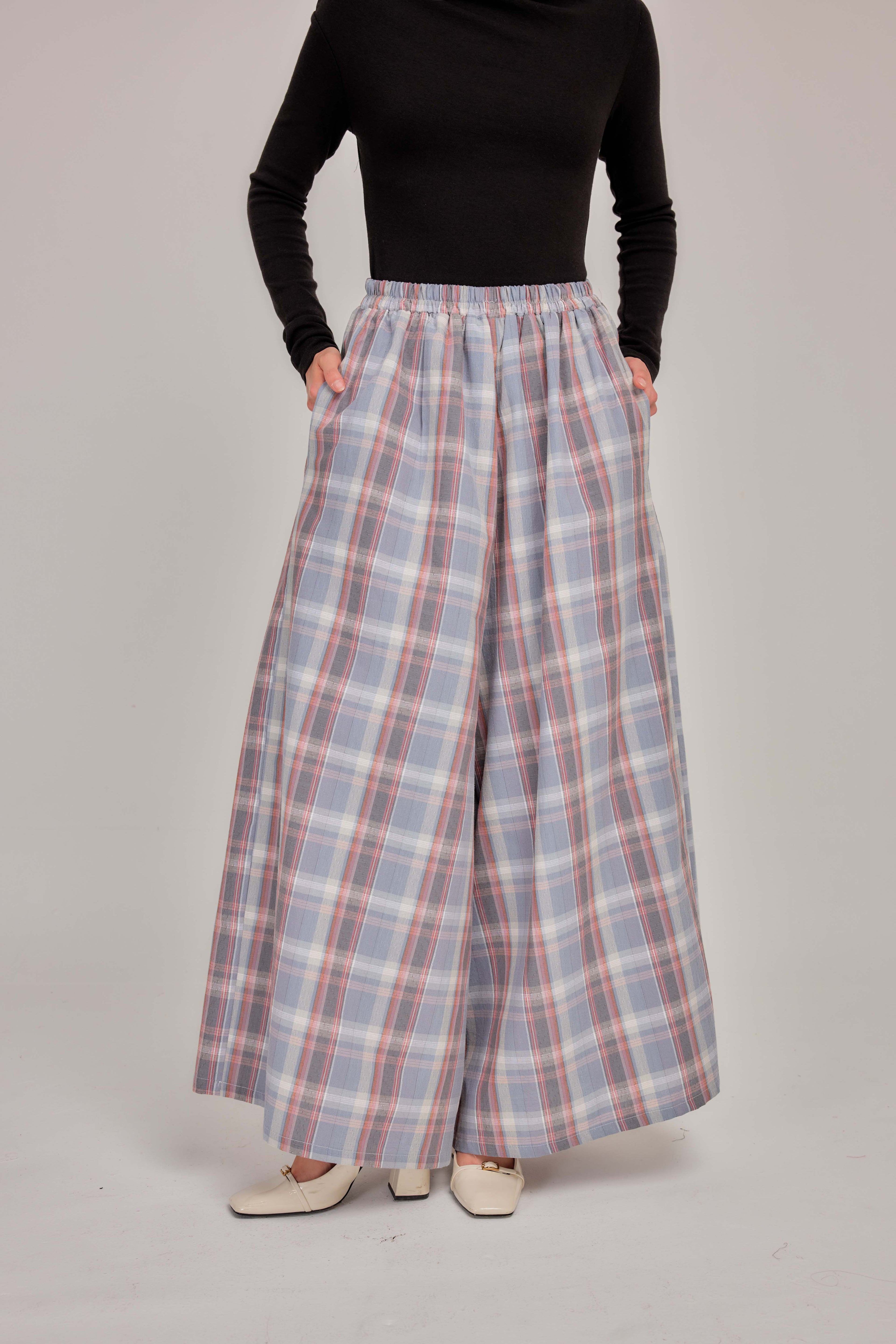 02 -  Ash Blue Rose - Wide High Waist Pants
