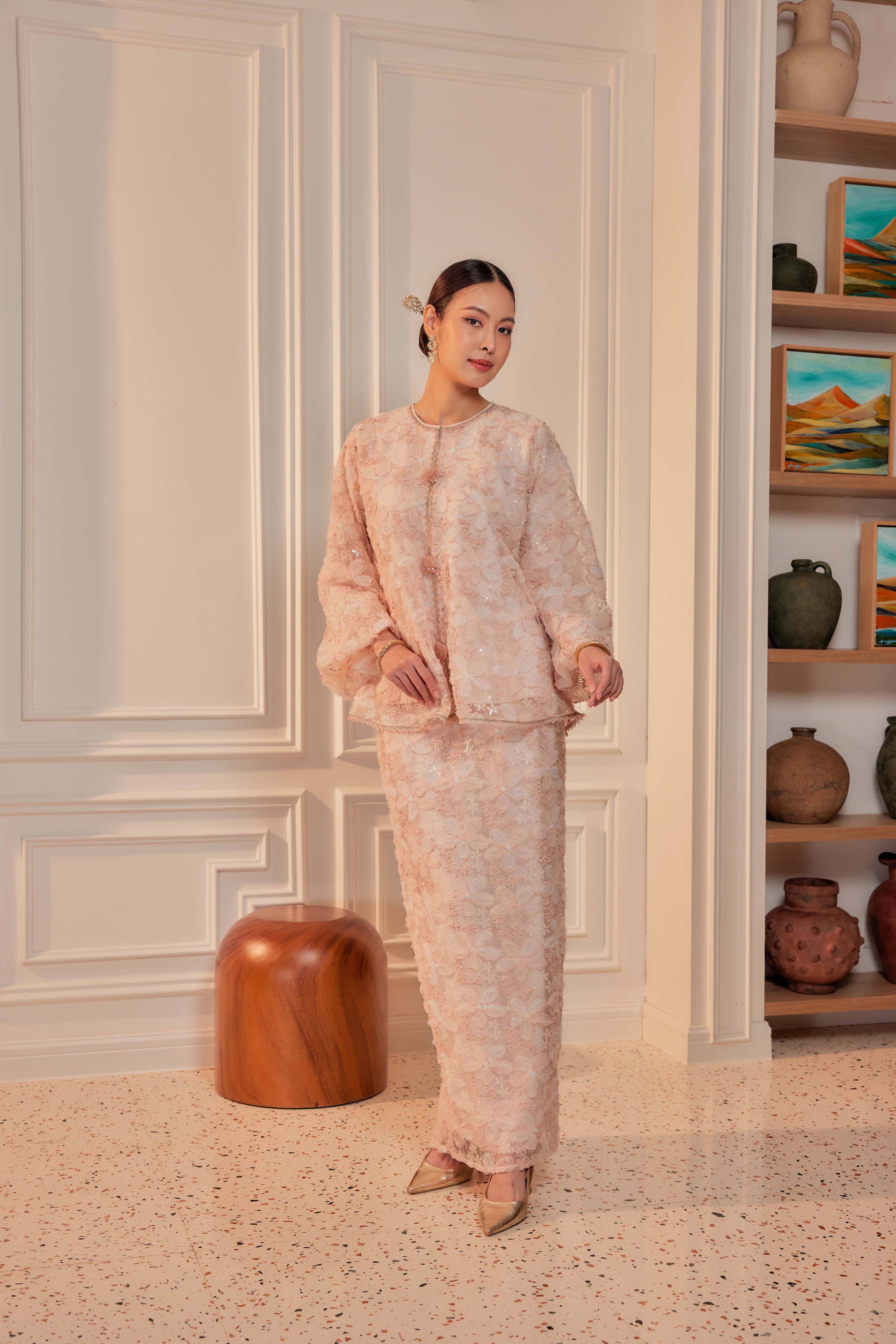 Cotton Candy - Raia Embellished Lace Kurung (Full Lining)