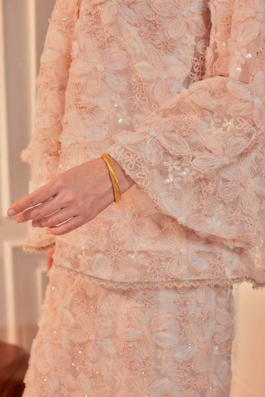 Cotton Candy - Raia Embellished Lace Kurung (Full Lining)