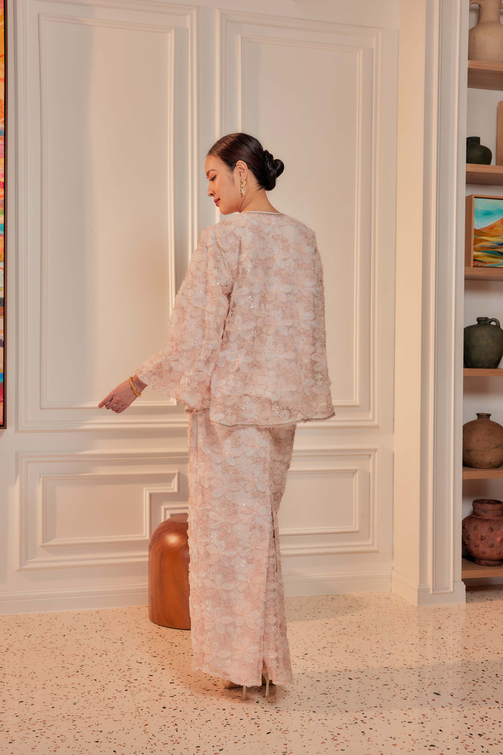 Cotton Candy - Raia Embellished Lace Kurung (Full Lining)