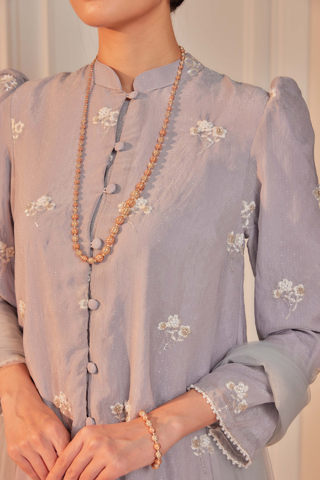 Perak - Mutiara Embellished Kebarung Set (Full Lining)
