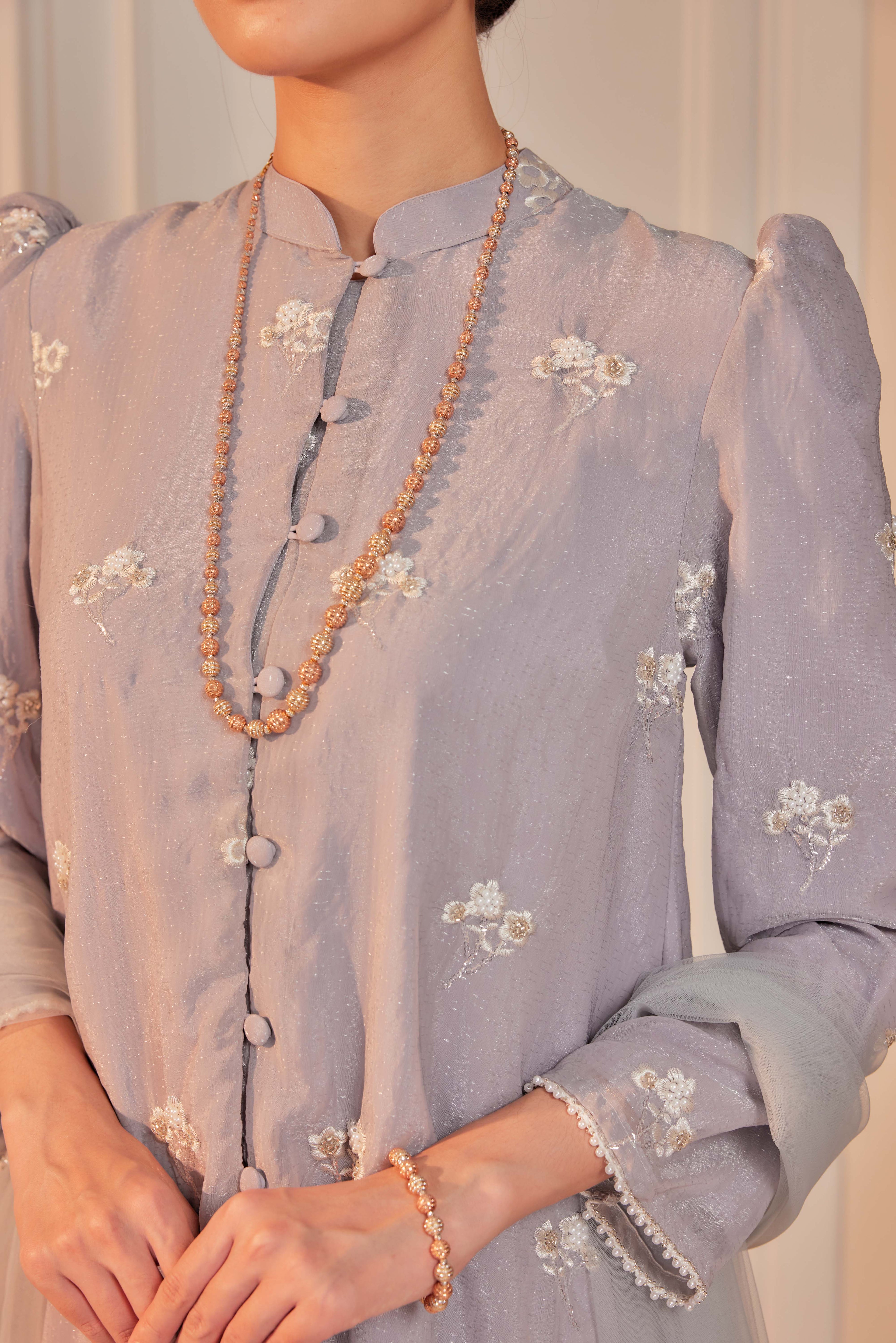 Perak - Mutiara Embellished Kebarung Set (Full Lining)