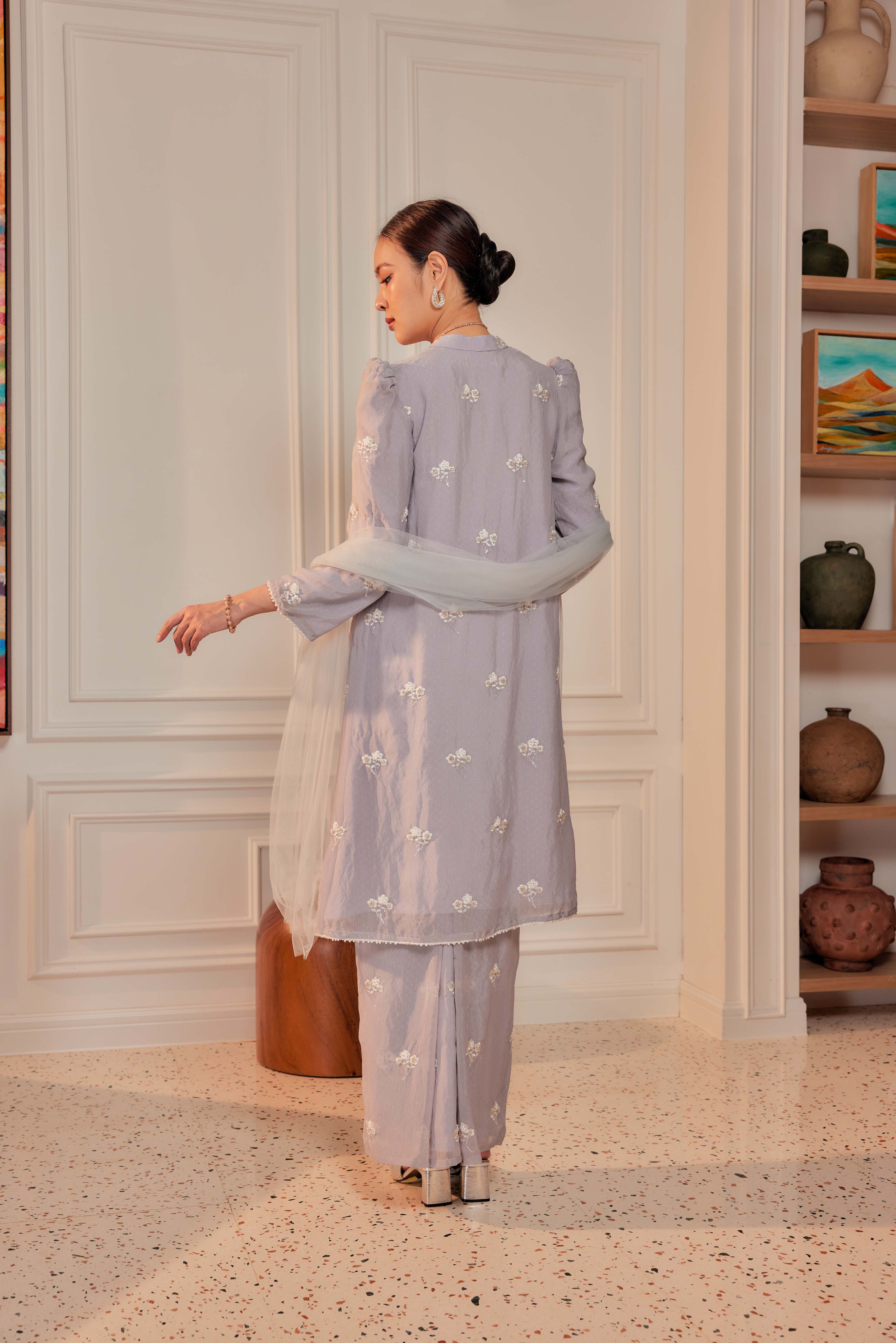 Perak - Mutiara Embellished Kebarung Set (Full Lining)