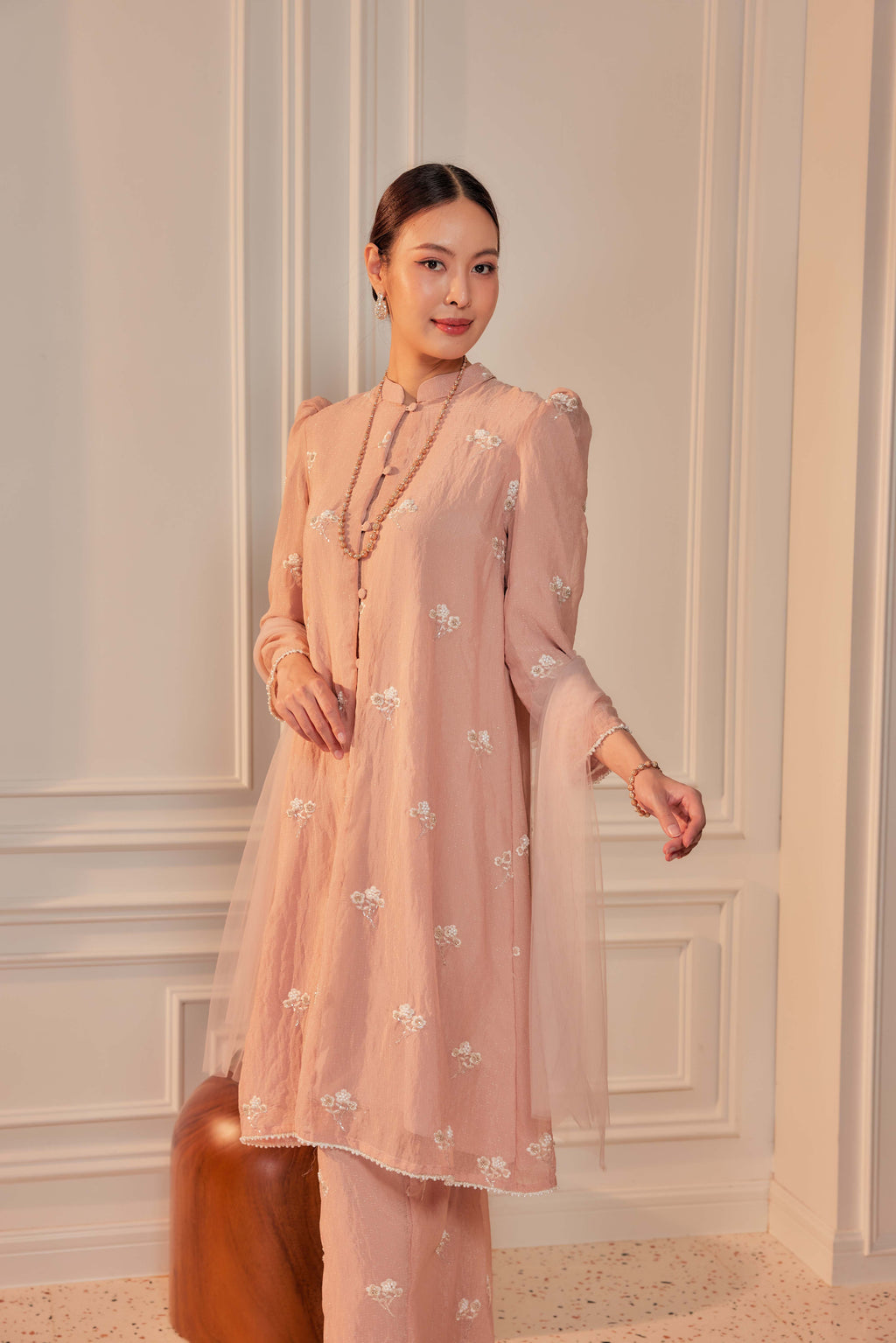 Tembikar - Mutiara Embellished Kebarung Set (Full Lining)