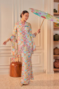 47 - Puspa Warna - Kebaya Sulam Goyang Set With Matching Fan & Selendang [PREORDER]