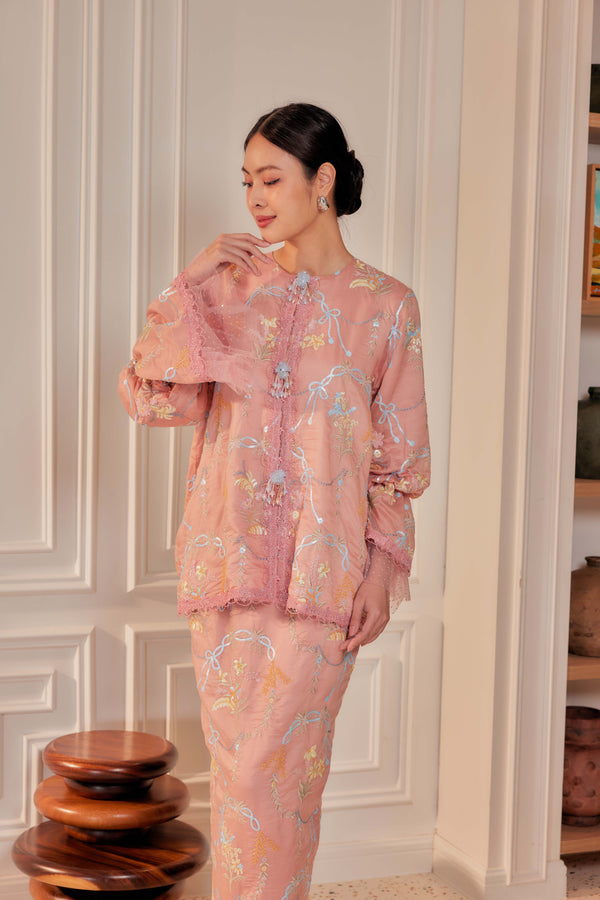 Terakota - Marni Beaded Embellished Kurung with Set of 3 Brooch (Fully Lined)