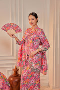 29 - Seroja Indah - Kebaya Sulam Goyang Set With Matching Fan & Selendang [PREORDER]
