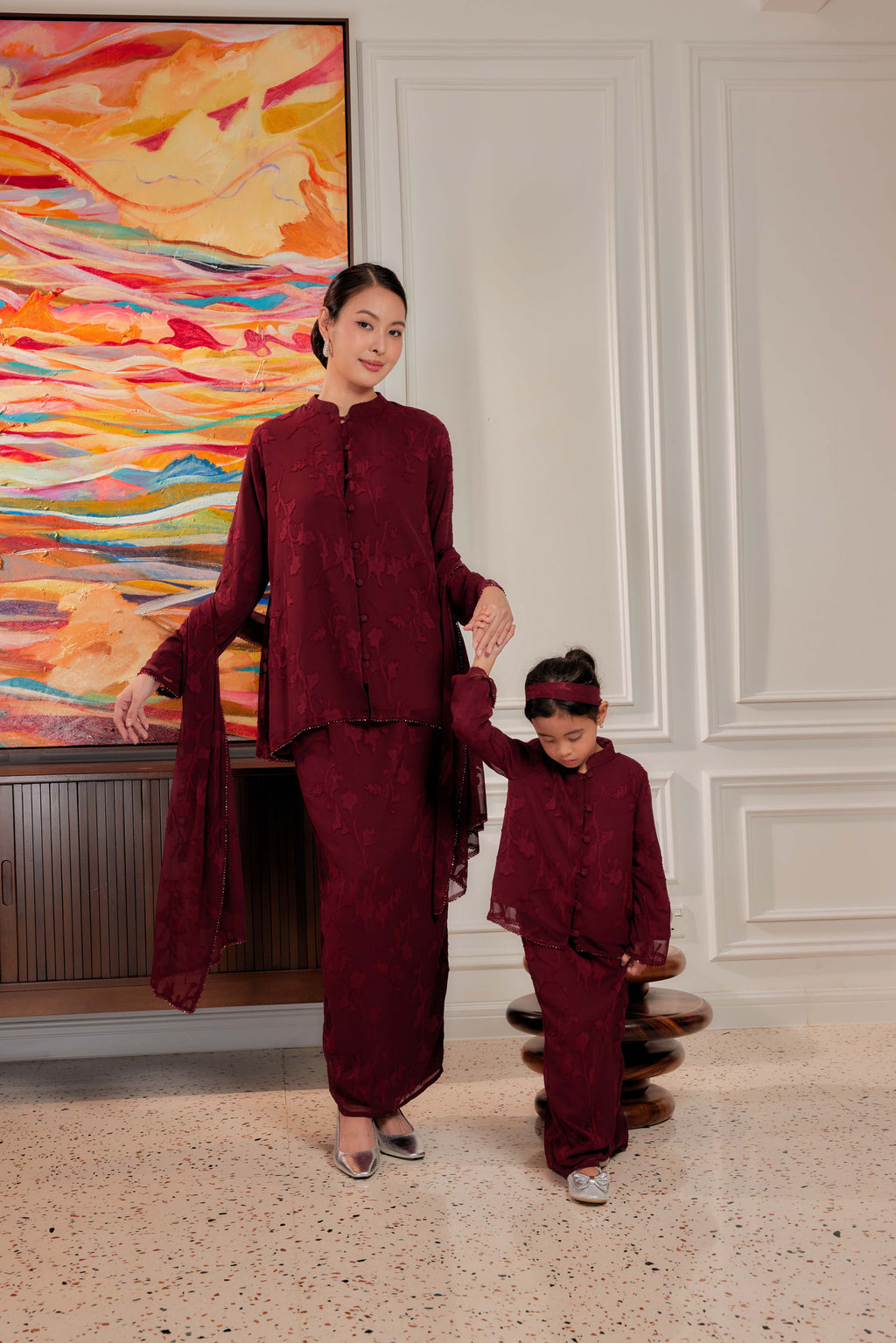 Burgundy Cherry - Kids Indah Pelangi Kebarung (Fully Lined)