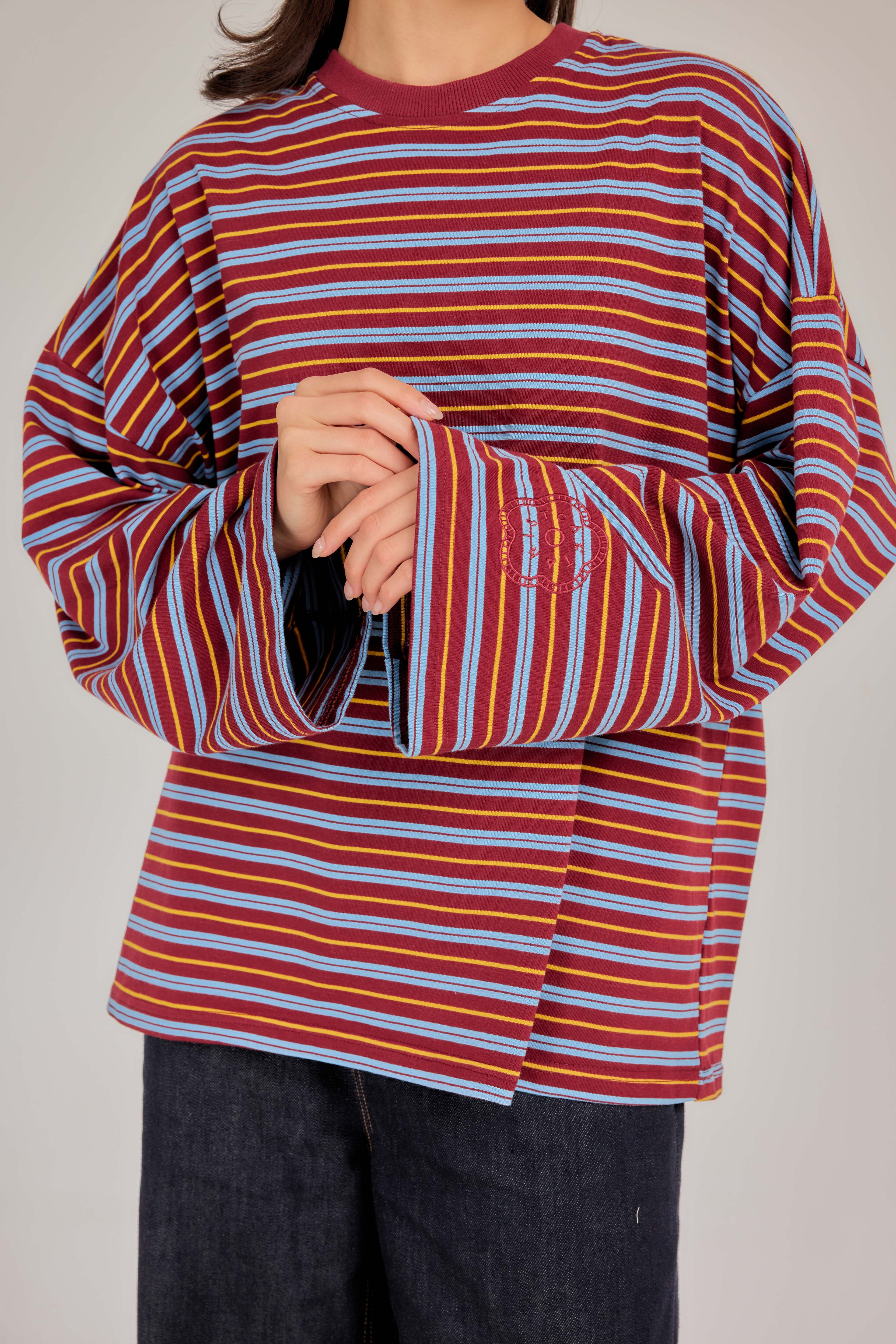 THE CAF-TEE IN RED VELVET STRIPE