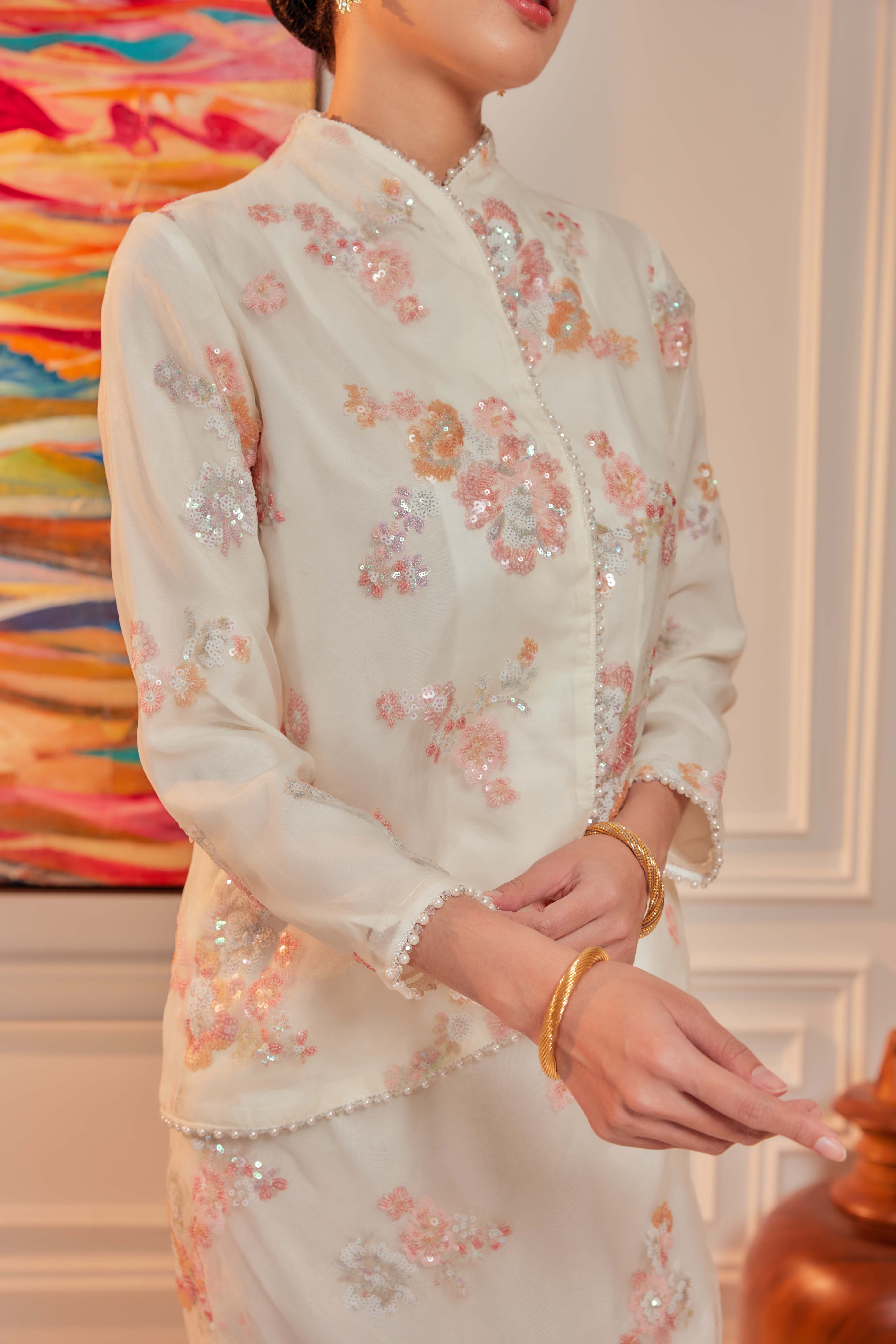 Sakura Breeze - Janggan Beaded Kebaya (Fully Lined)