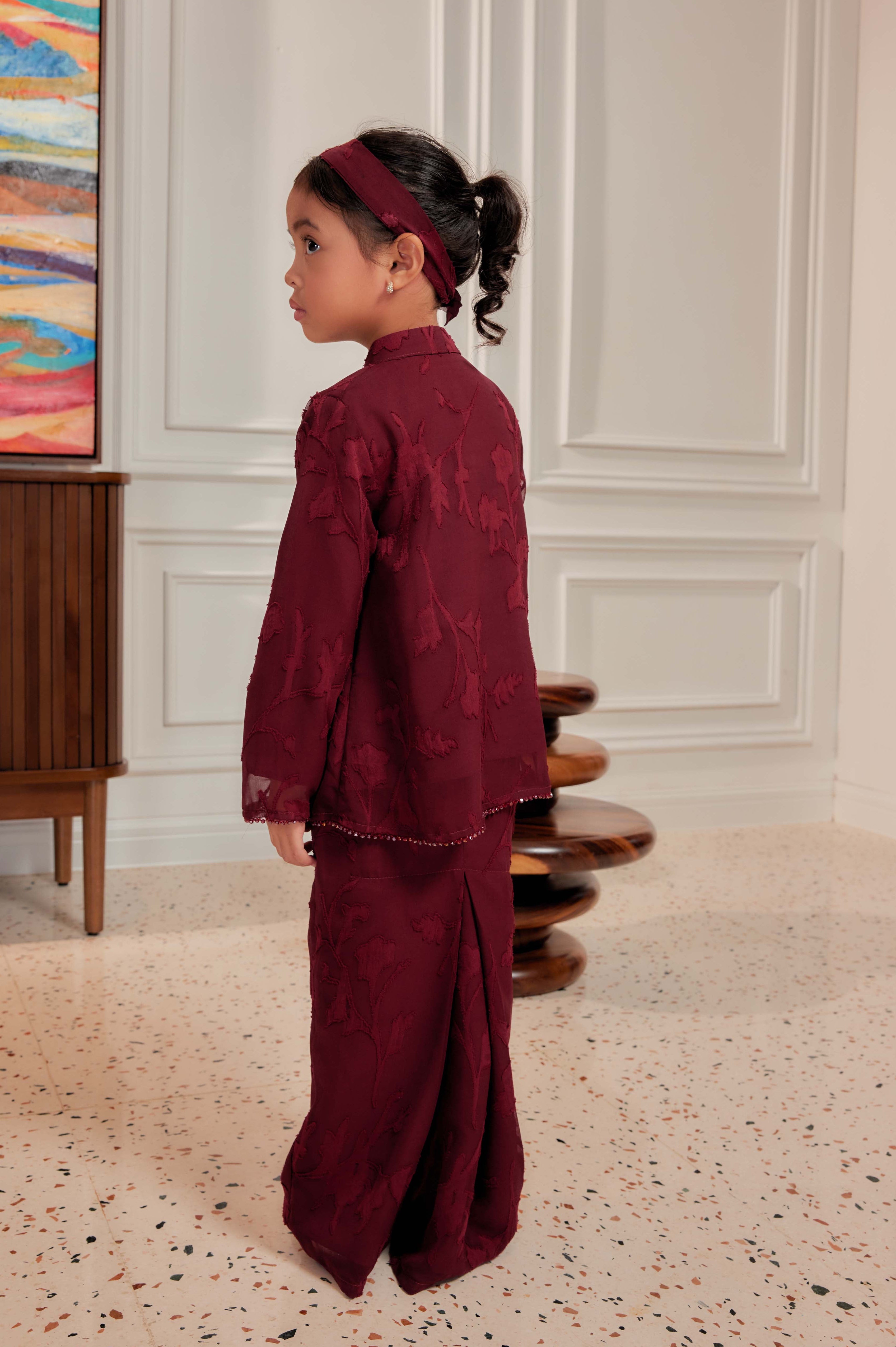 Burgundy Cherry - Kids Indah Pelangi Kebarung (Fully Lined)