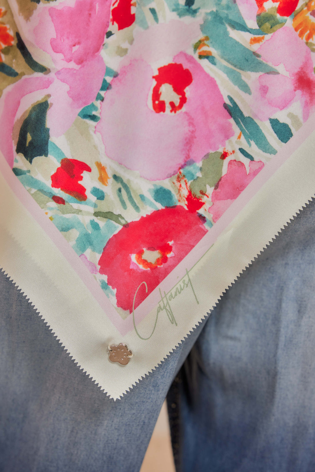 Of All Flowers: You - Square Scarf with Matching Fan