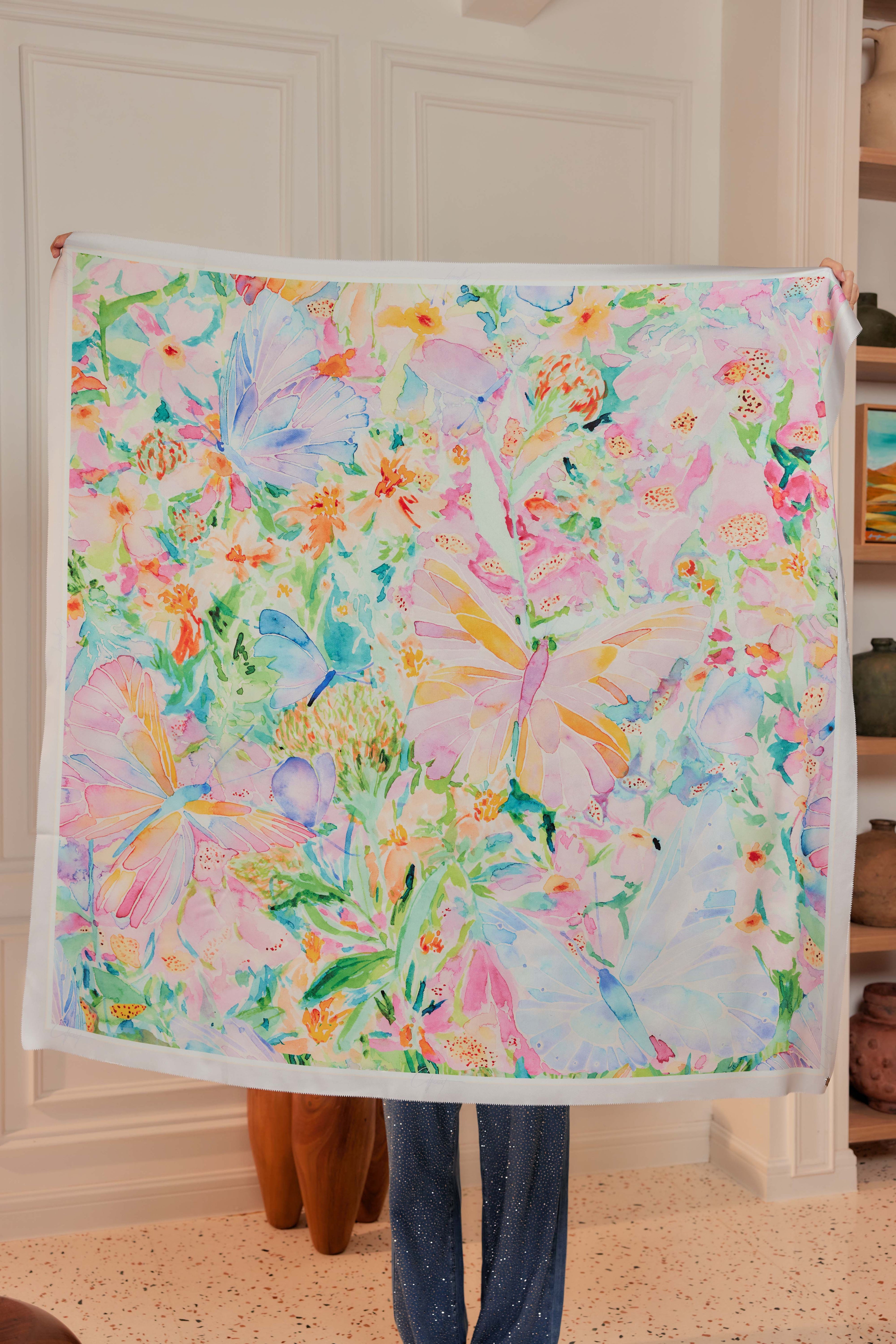 Life's A Garden - Square Scarf with Matching Fan
