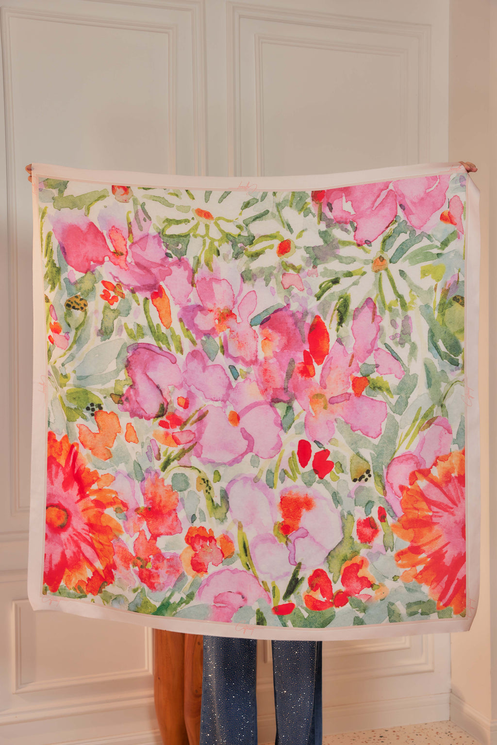 Bloom With Grace - Square Scarf with Matching Fan