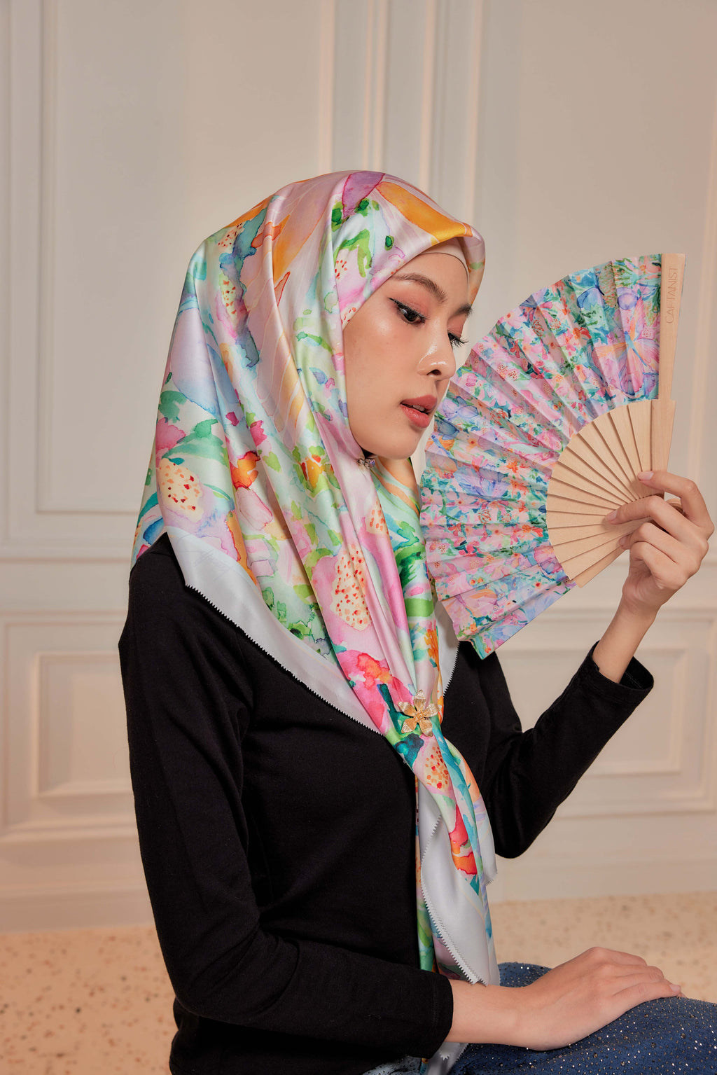 Life's A Garden - Square Scarf with Matching Fan