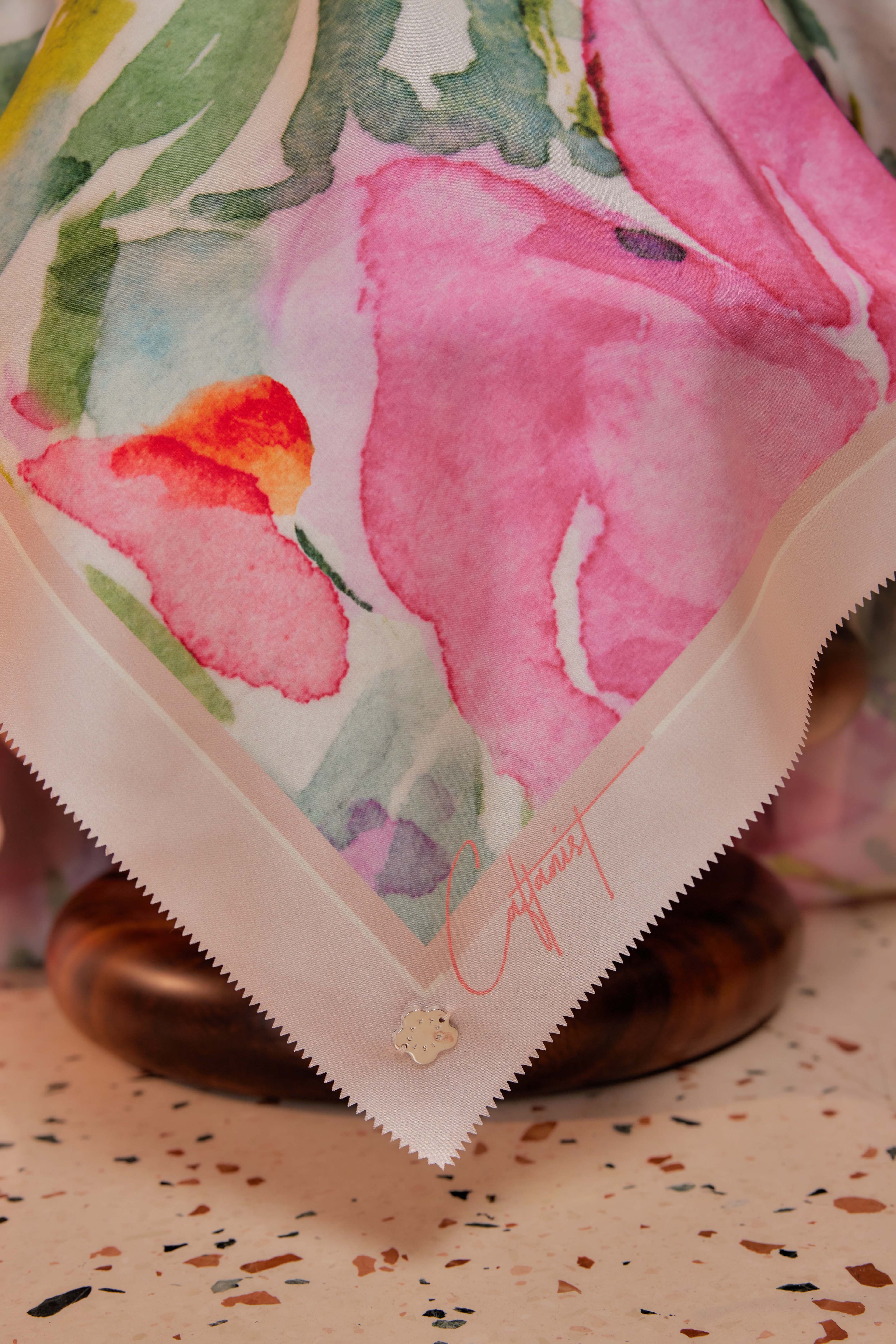 Bloom With Grace - Square Scarf with Matching Fan