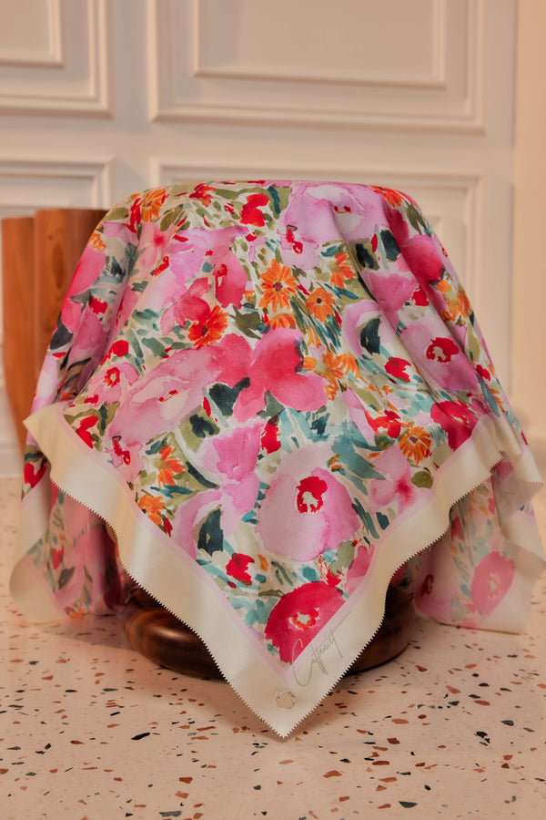 Of All Flowers: You - Square Scarf with Matching Fan