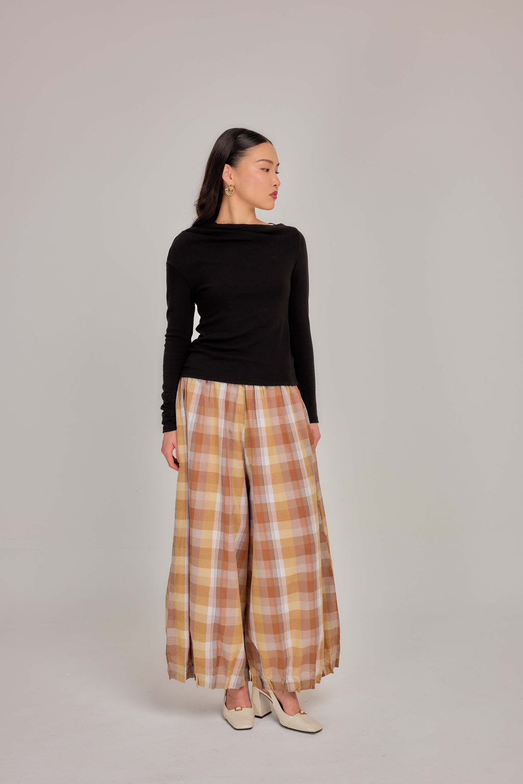 05 - Butterscotch -  Pleated Barrel-leg Pants