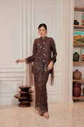 Rich Brown - Dian Embellished Kebarung with Embroidery Lace Trim  [PREORDER MID FEB]