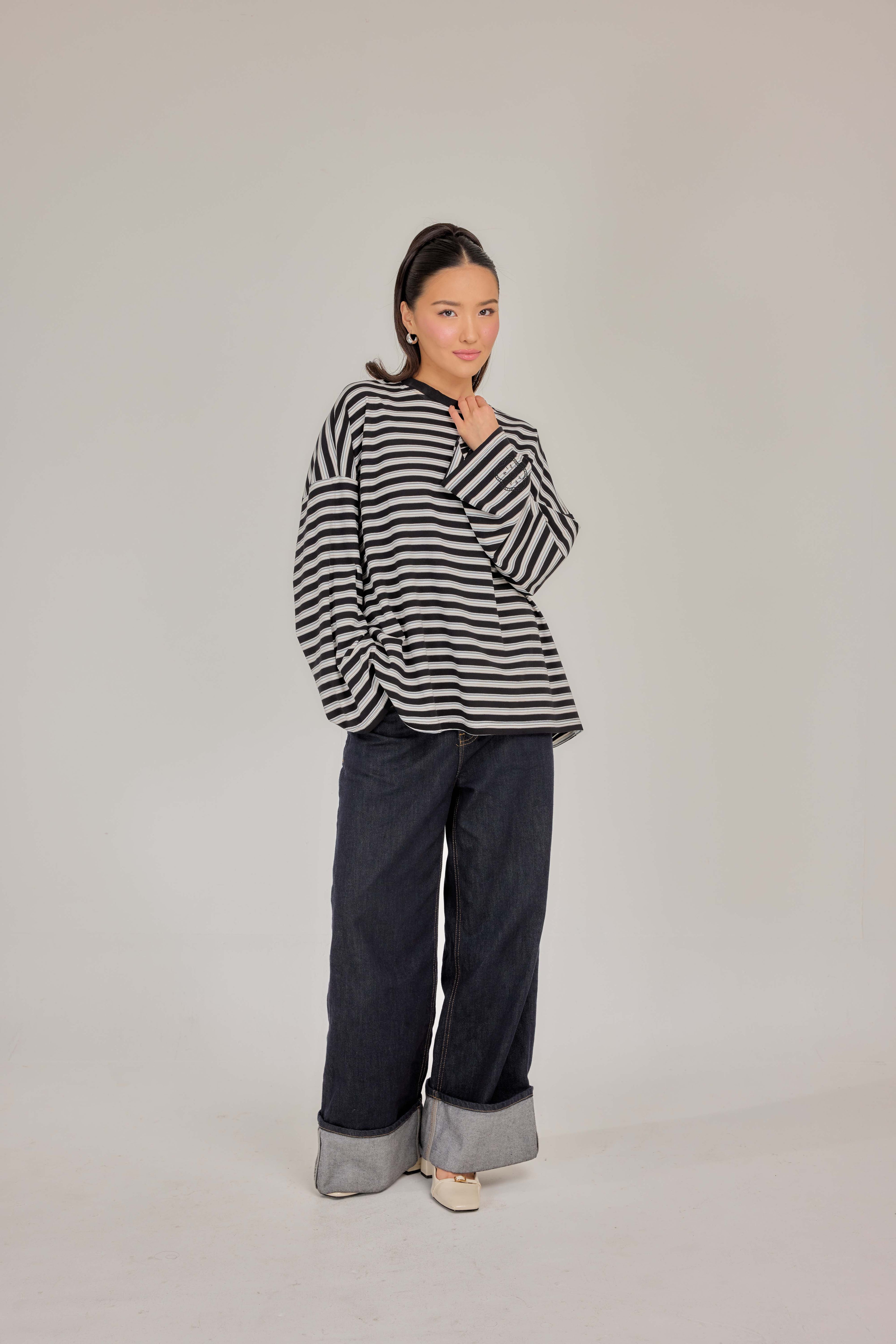 THE CAF-TEE IN MIDNIGHT JAM STRIPE