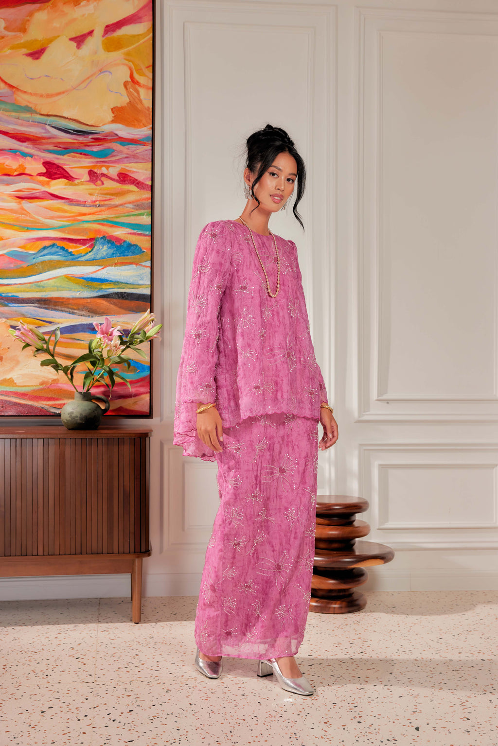 Love Potion - Nona Pearl Beaded Embellished Kurung (Fully Lined)