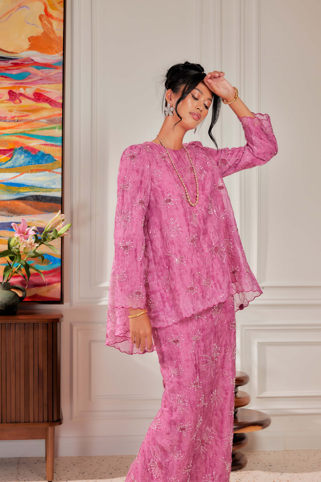Love Potion - Nona Pearl Beaded Embellished Kurung (Fully Lined)