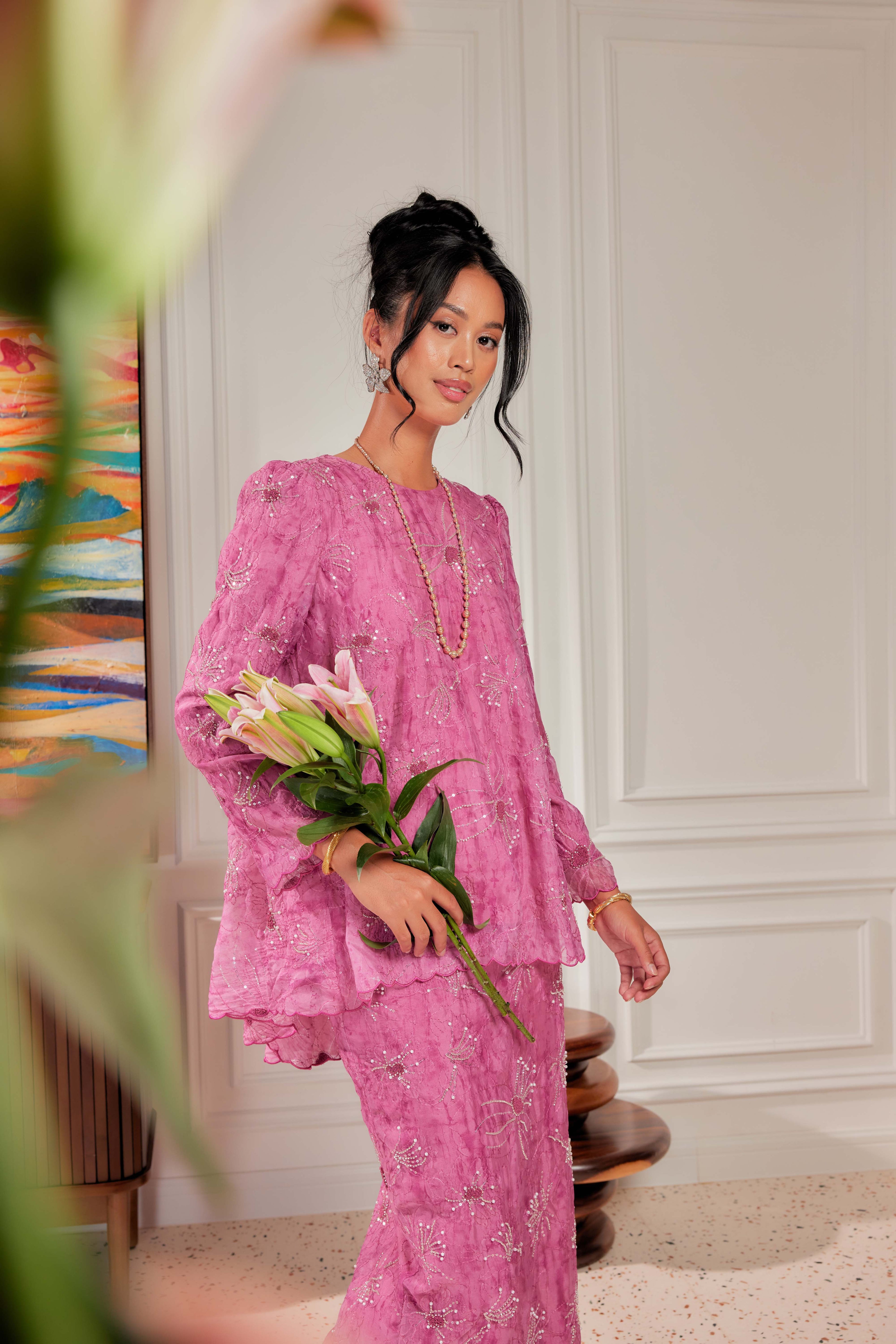 Love Potion - Nona Pearl Beaded Embellished Kurung (Fully Lined)