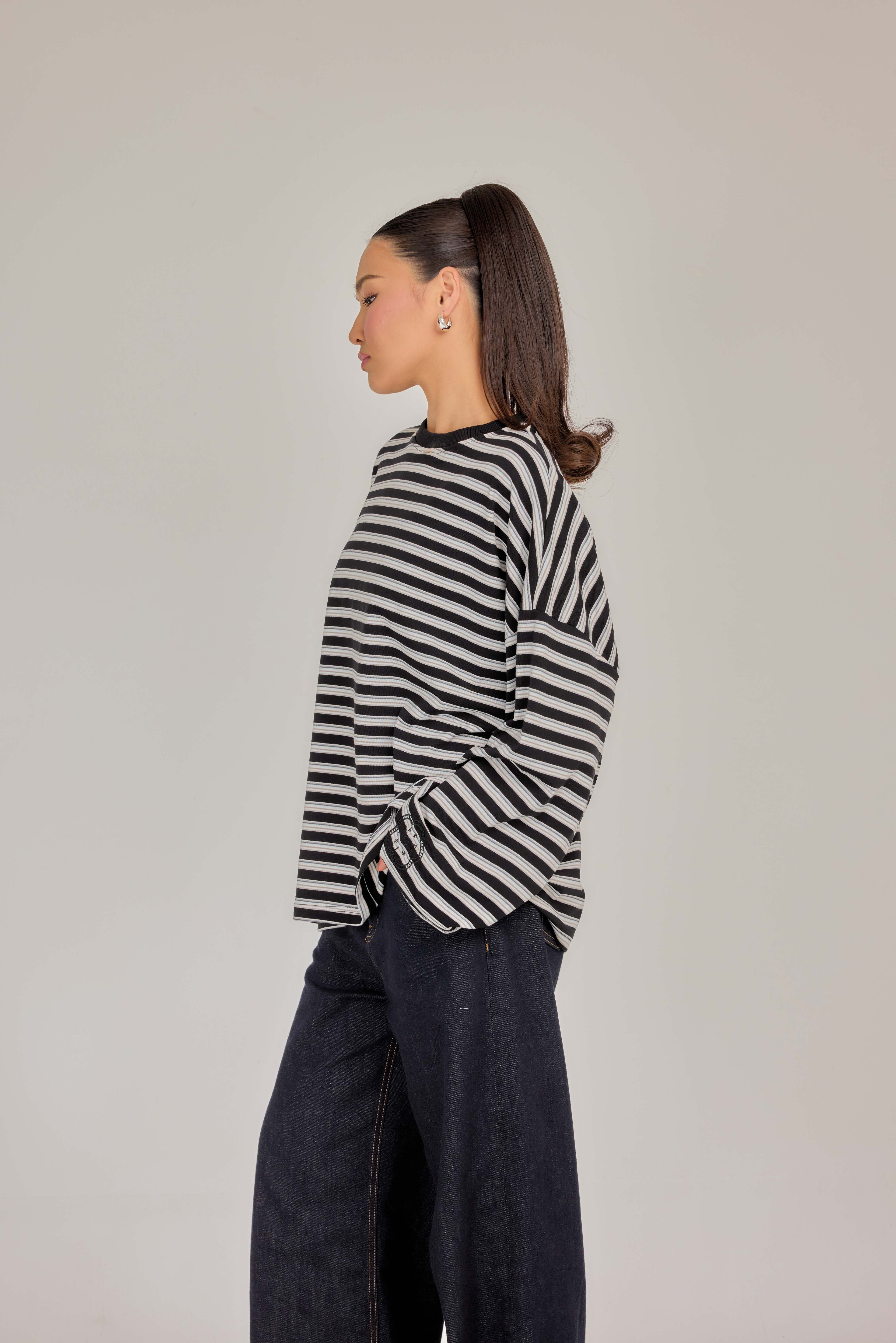 THE CAF-TEE IN MIDNIGHT JAM STRIPE