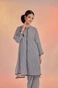 Langking-Airis Cotton Striped Kebarung with Lace Trim Set