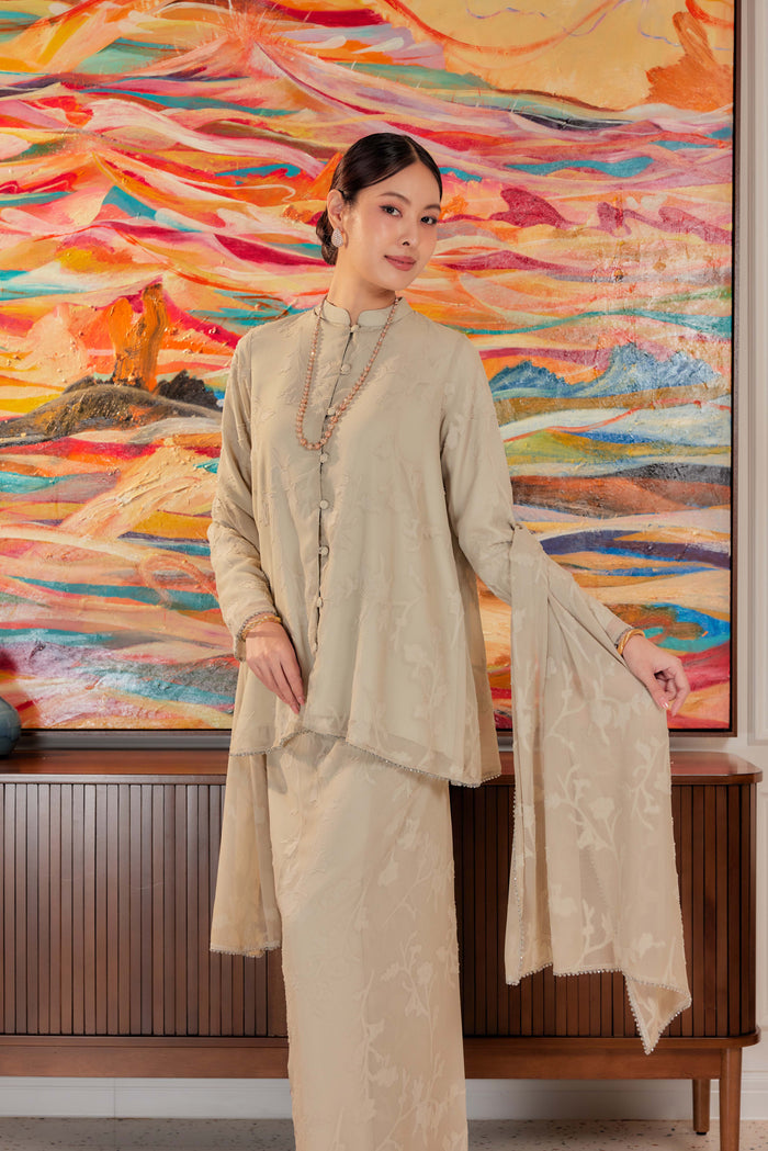 Indah Pelangi Kebarung in Teh Hijau – The Beaded Edition, Fully Lined