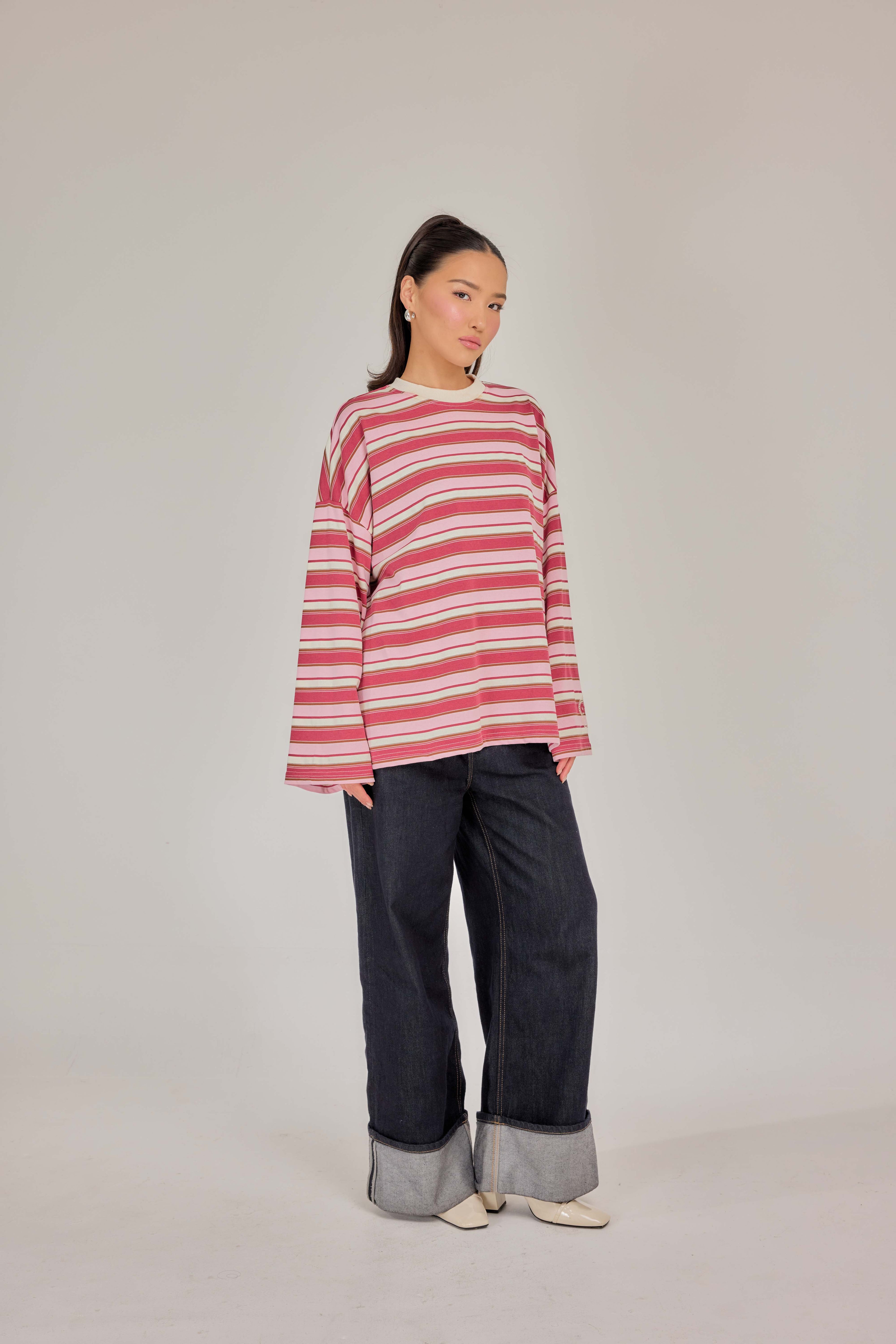 THE CAF-TEE IN STRAWBERRY ECLAIRE STRIPE
