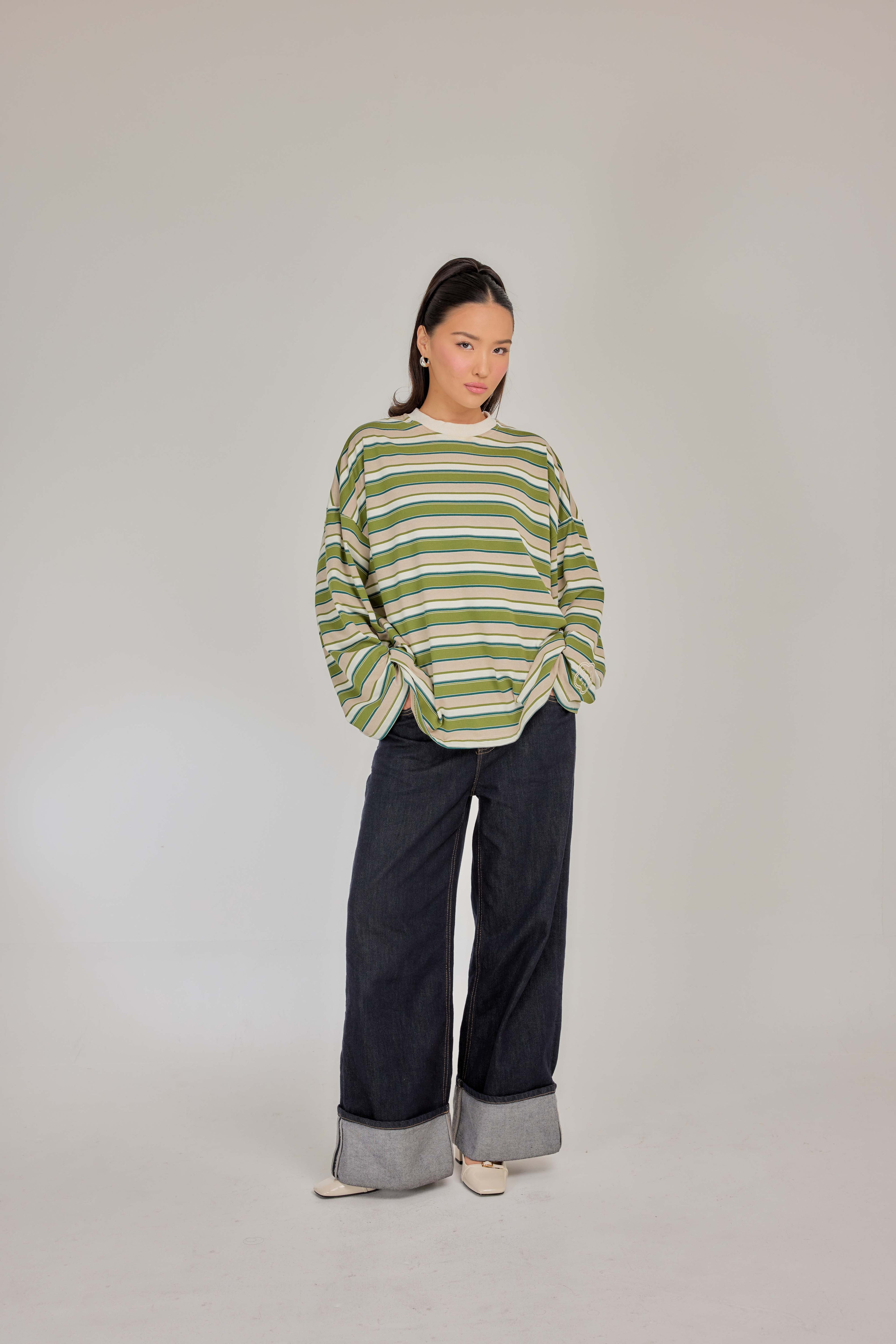 THE CAF-TEE IN PISTACHIO LATTE STRIPE