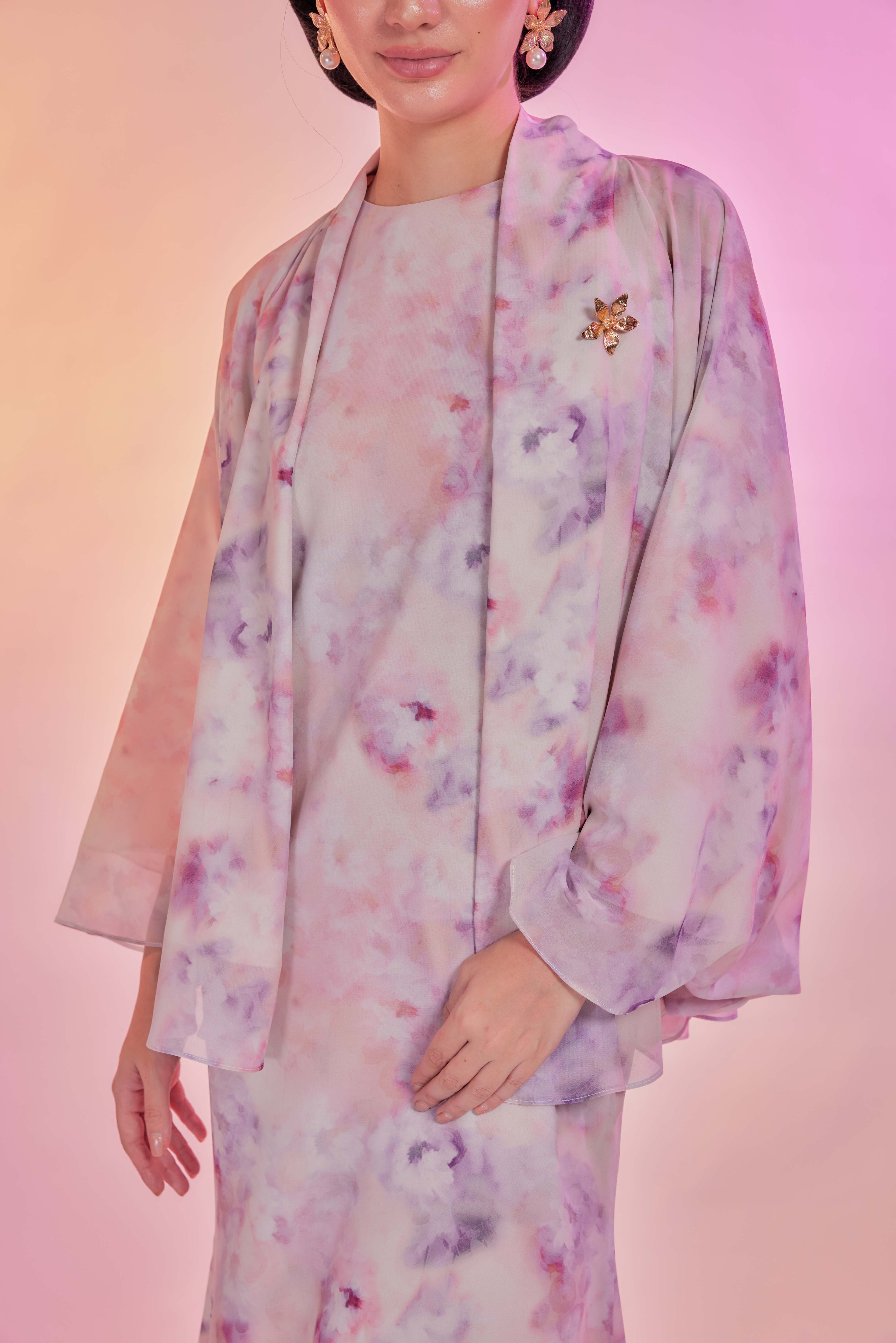 Venetta Two-piece Dress Set - Vintage Lavender Breeze (Full Lining)