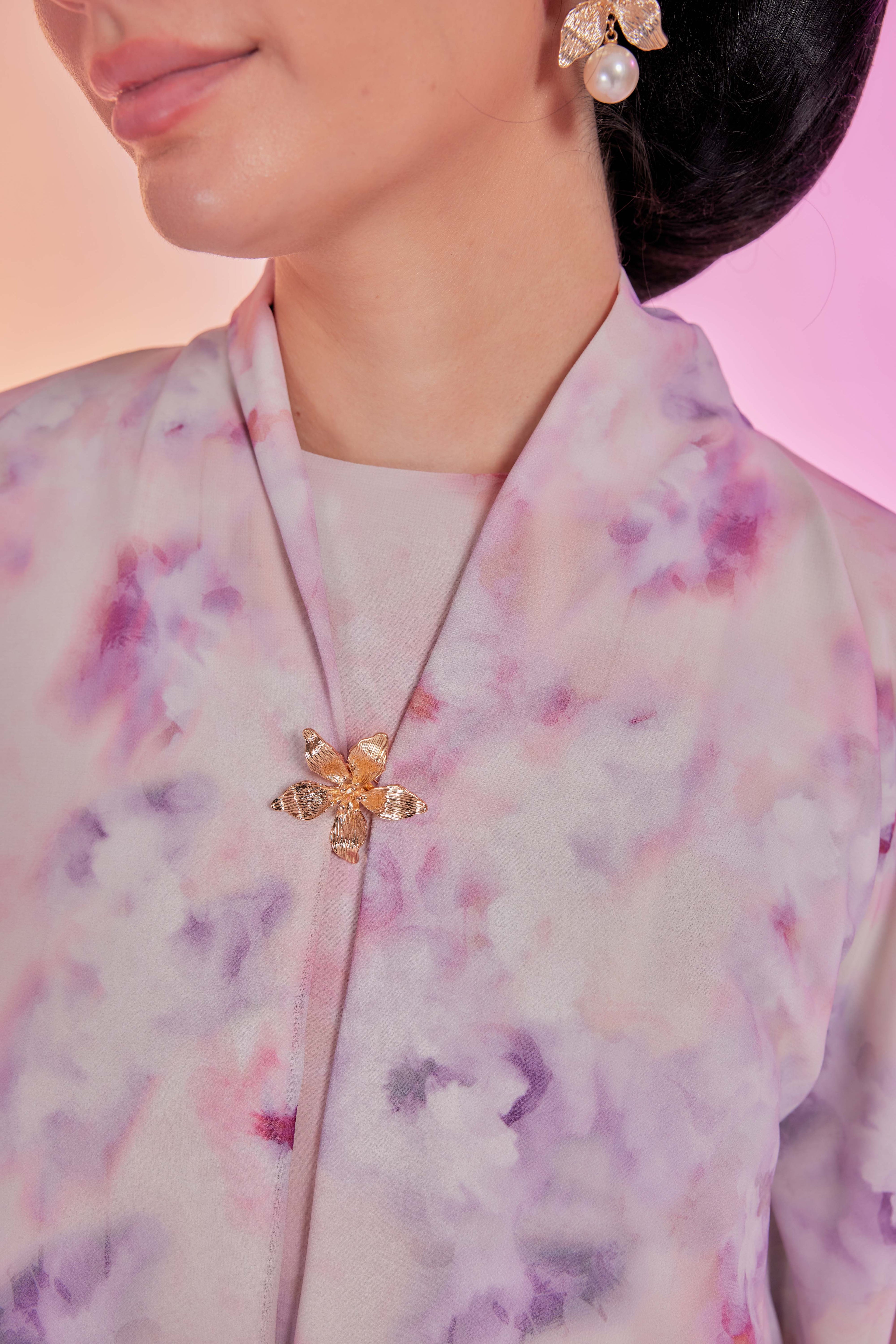 Venetta Two-piece Dress Set - Vintage Lavender Breeze (Full Lining)