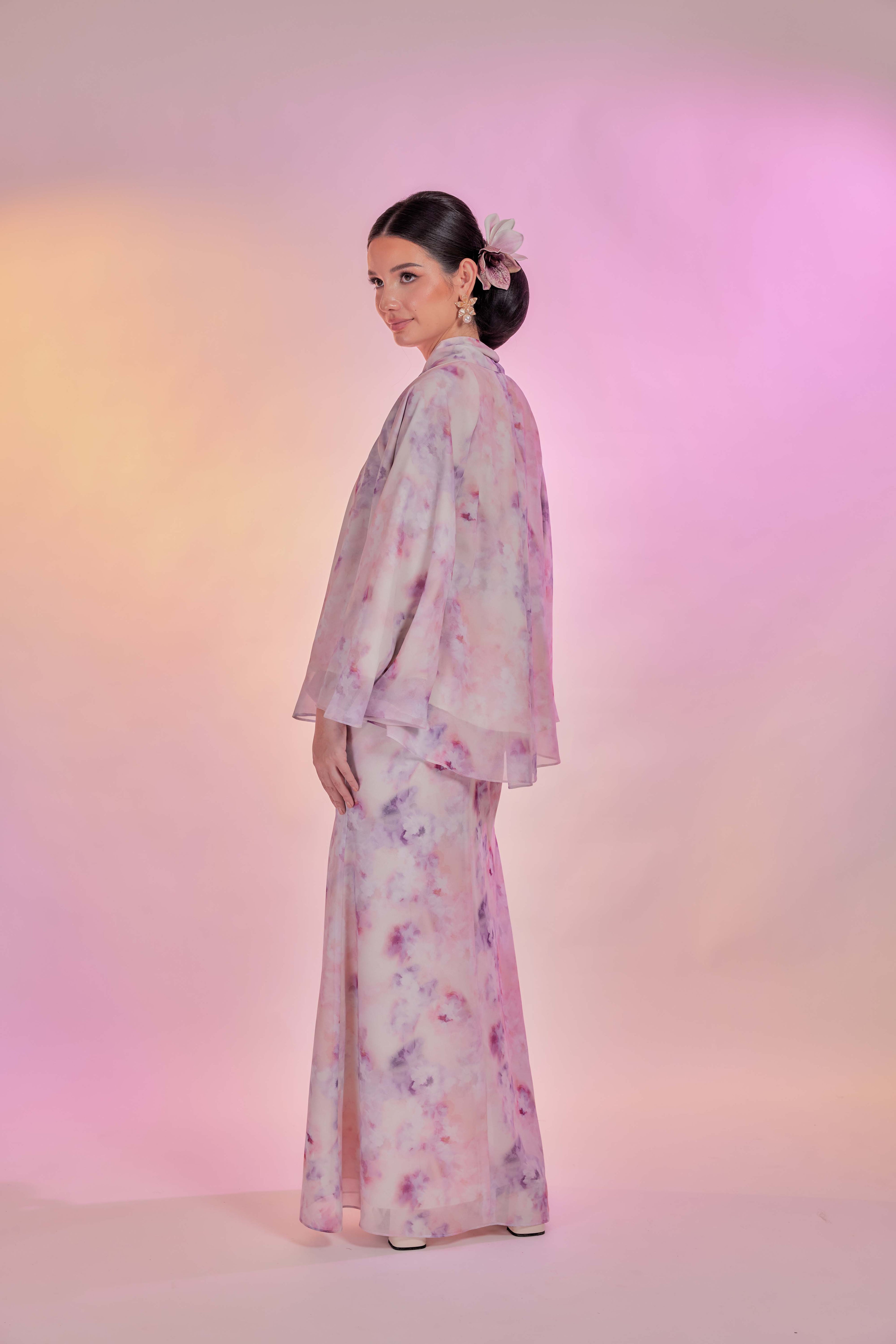 Venetta Two-piece Dress Set - Vintage Lavender Breeze (Full Lining)