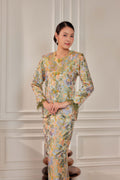 Moonlit Moss -  Purnama Embellished Kebaya with Feathered Sleeves (Fully Lined)
