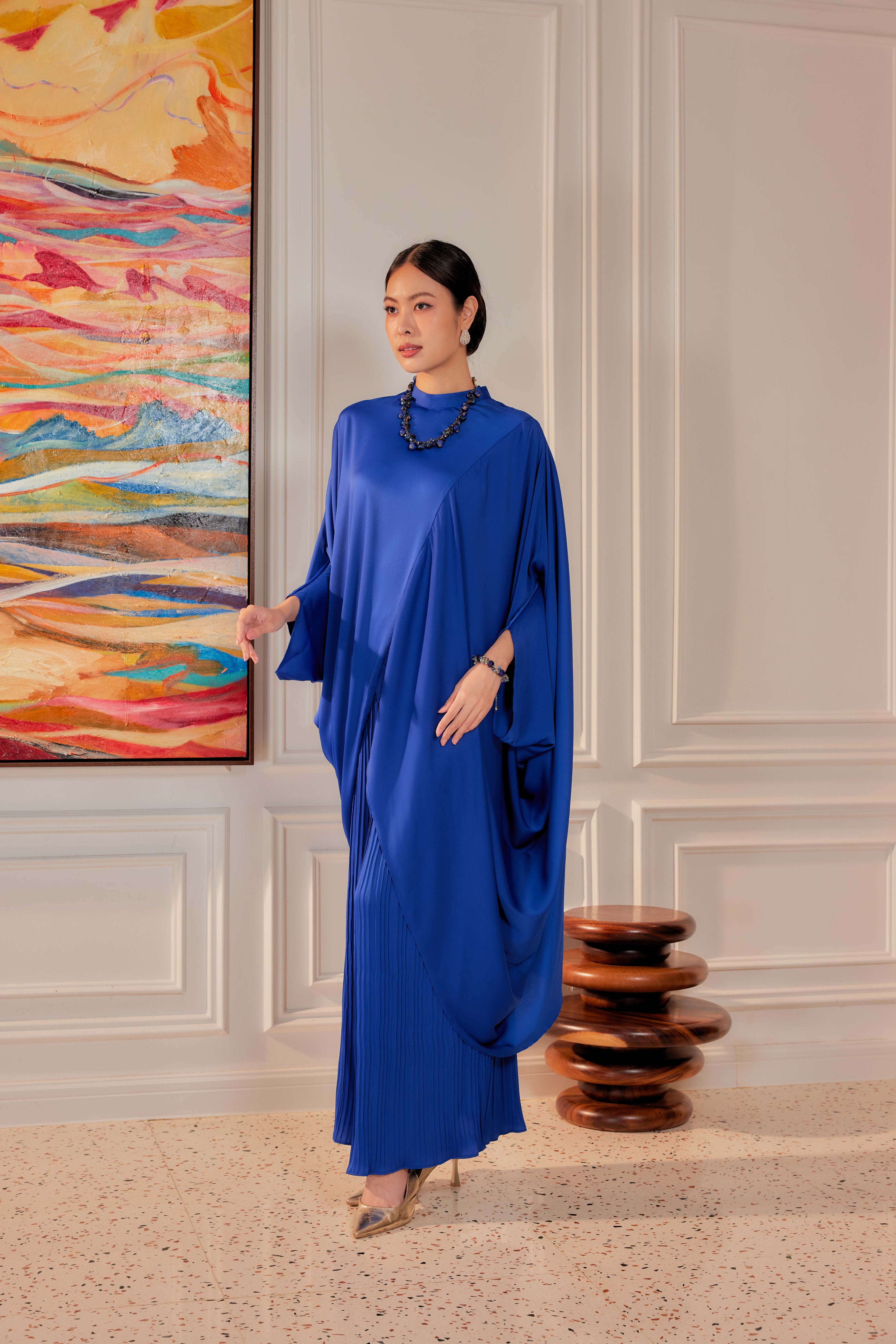 Chanela Full Sleeve Kurung with Pleated Skirt Set