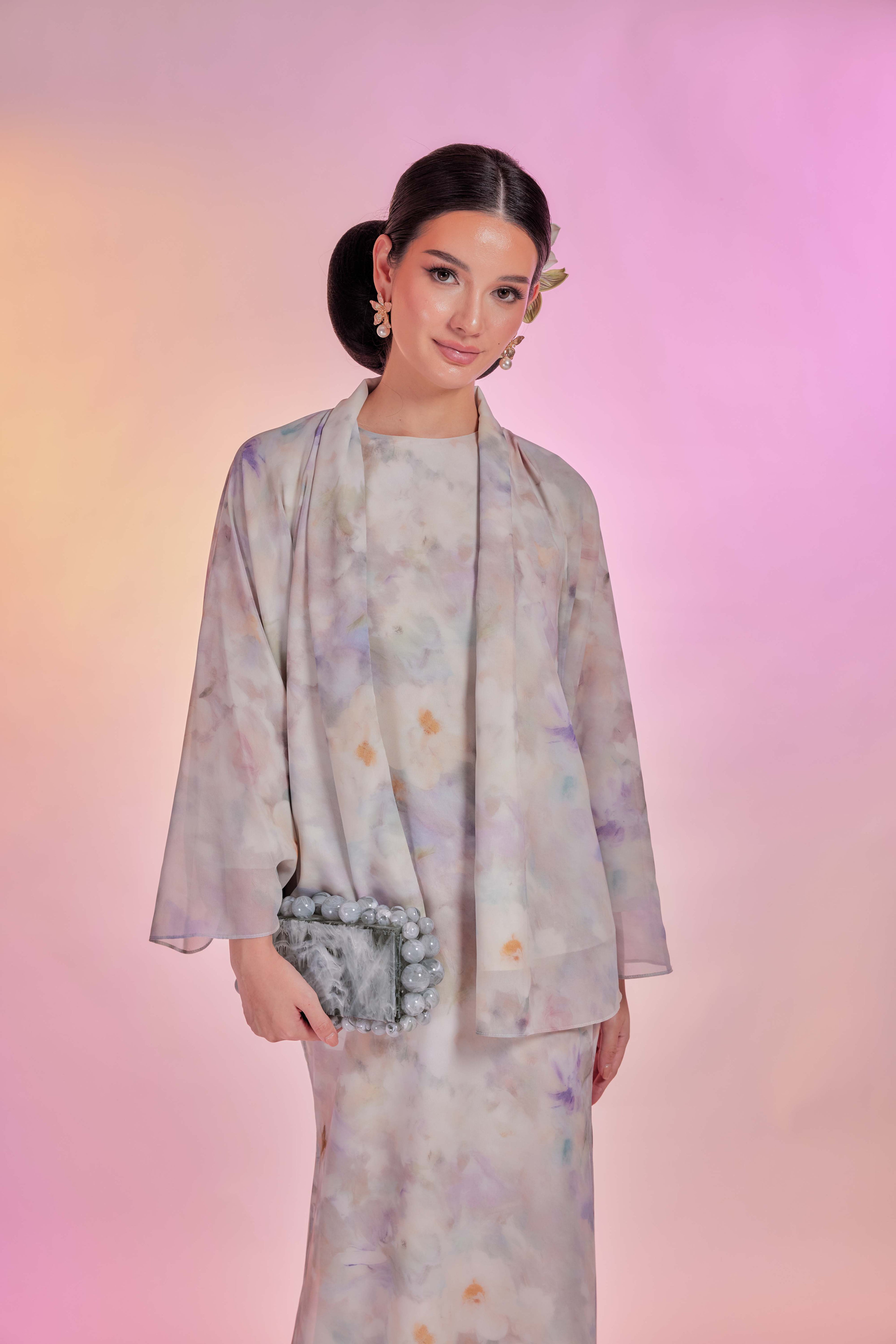 Venetta Two-piece Dress Set - Vintage Blooming Garden (Full Lining)