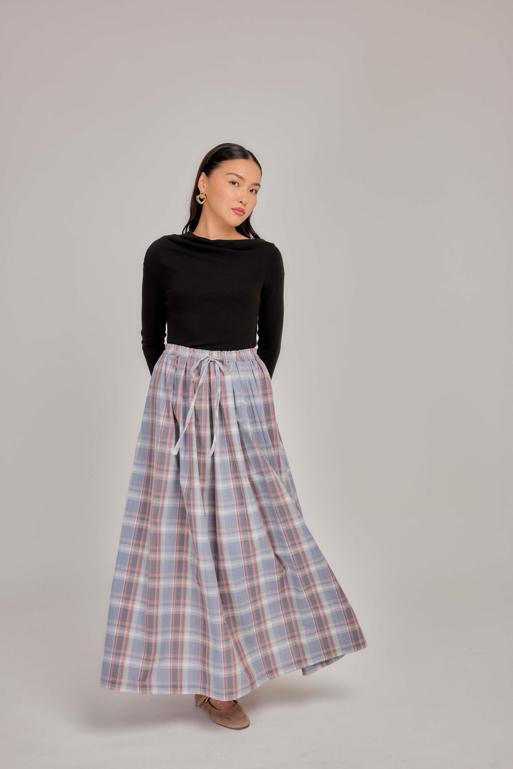 02 -  Ash Blue Rose -  A-Line Skirt