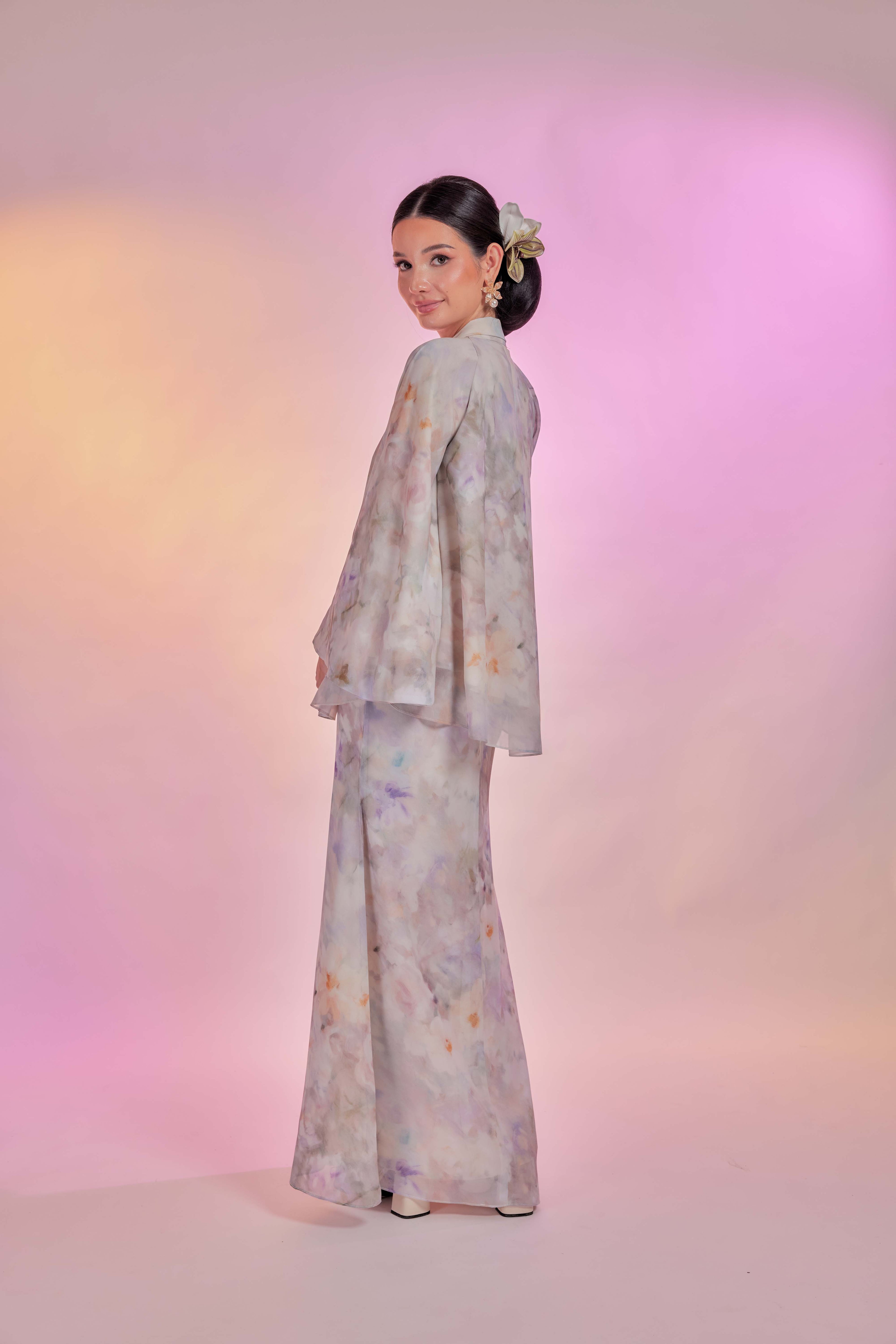 Venetta Two-piece Dress Set - Vintage Blooming Garden (Full Lining)