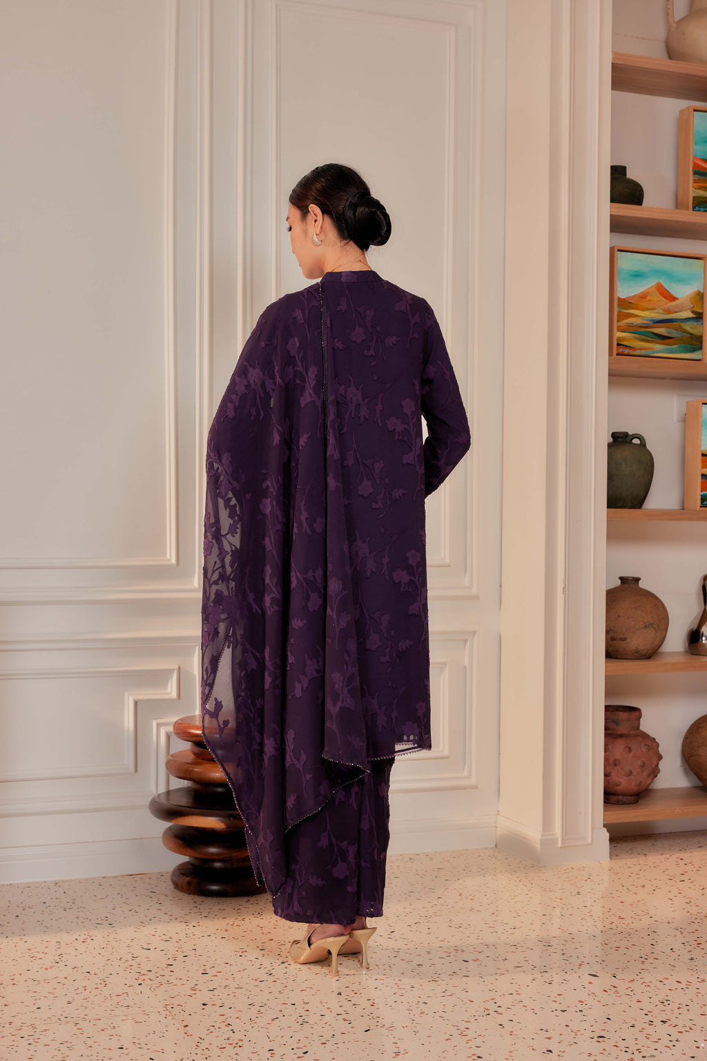 Indah Pelangi Kebarung in Ungu Telang – The Beaded Edition, Fully Lined