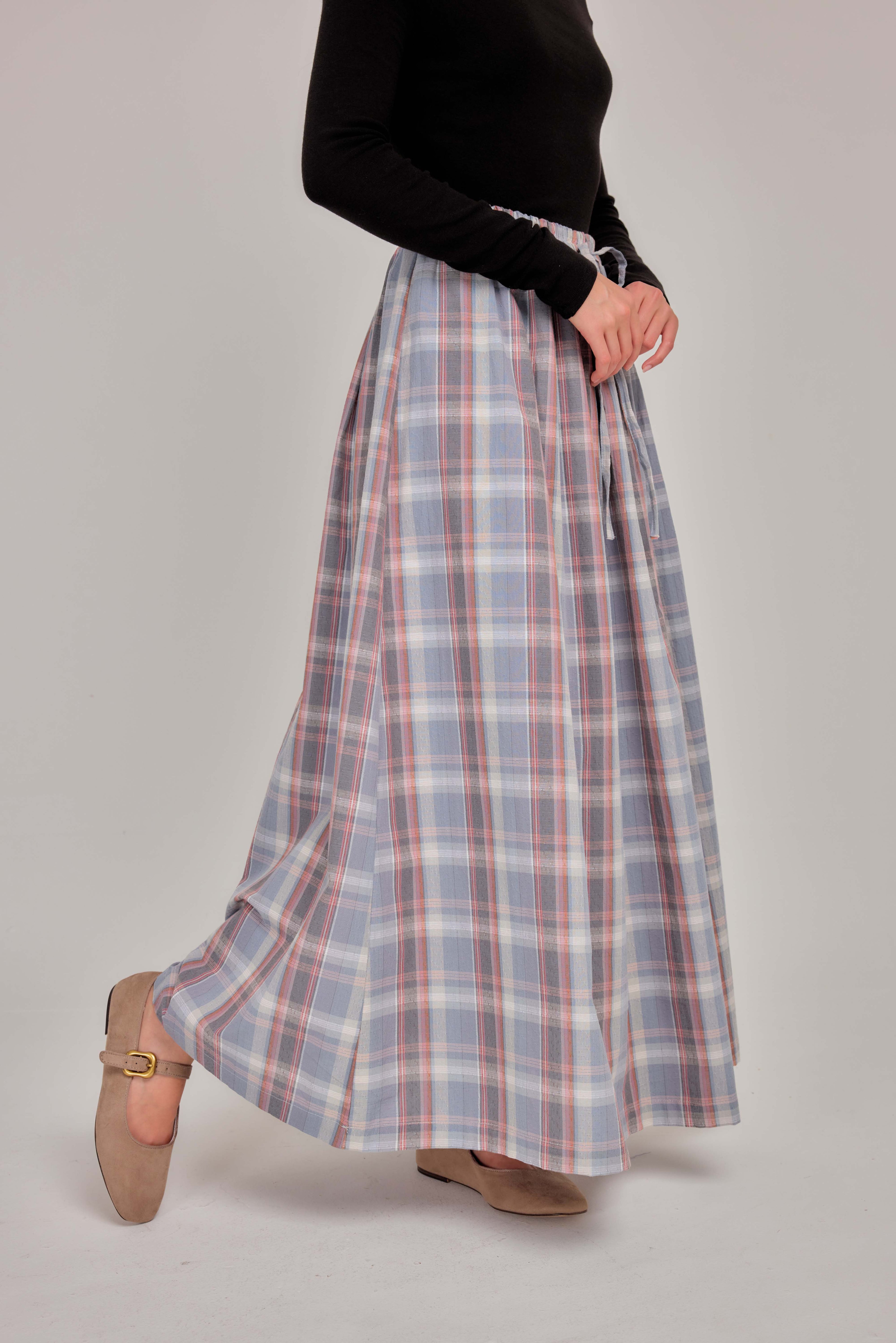 02 -  Ash Blue Rose -  A-Line Skirt