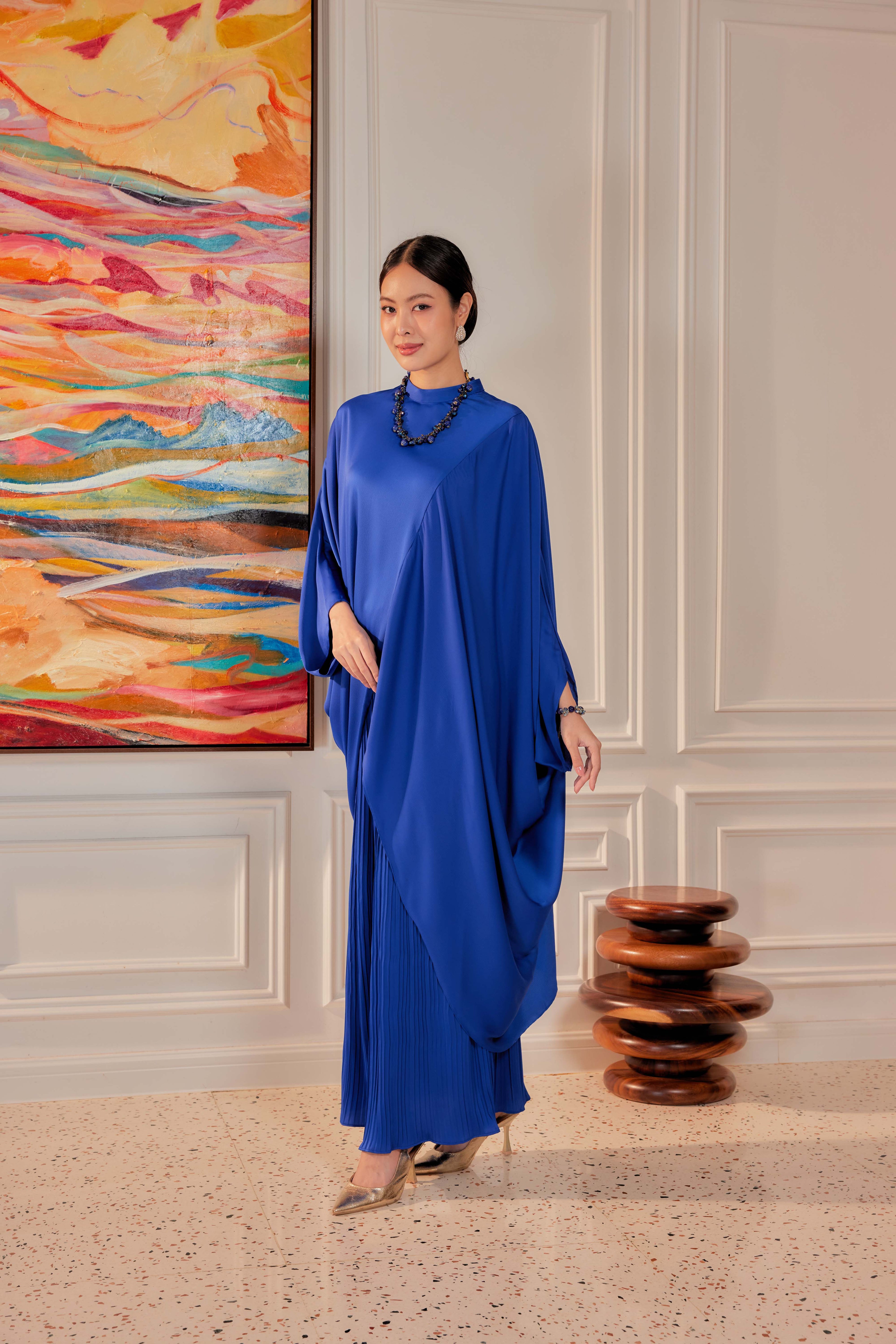 Chanela Full Sleeve Kurung with Pleated Skirt Set